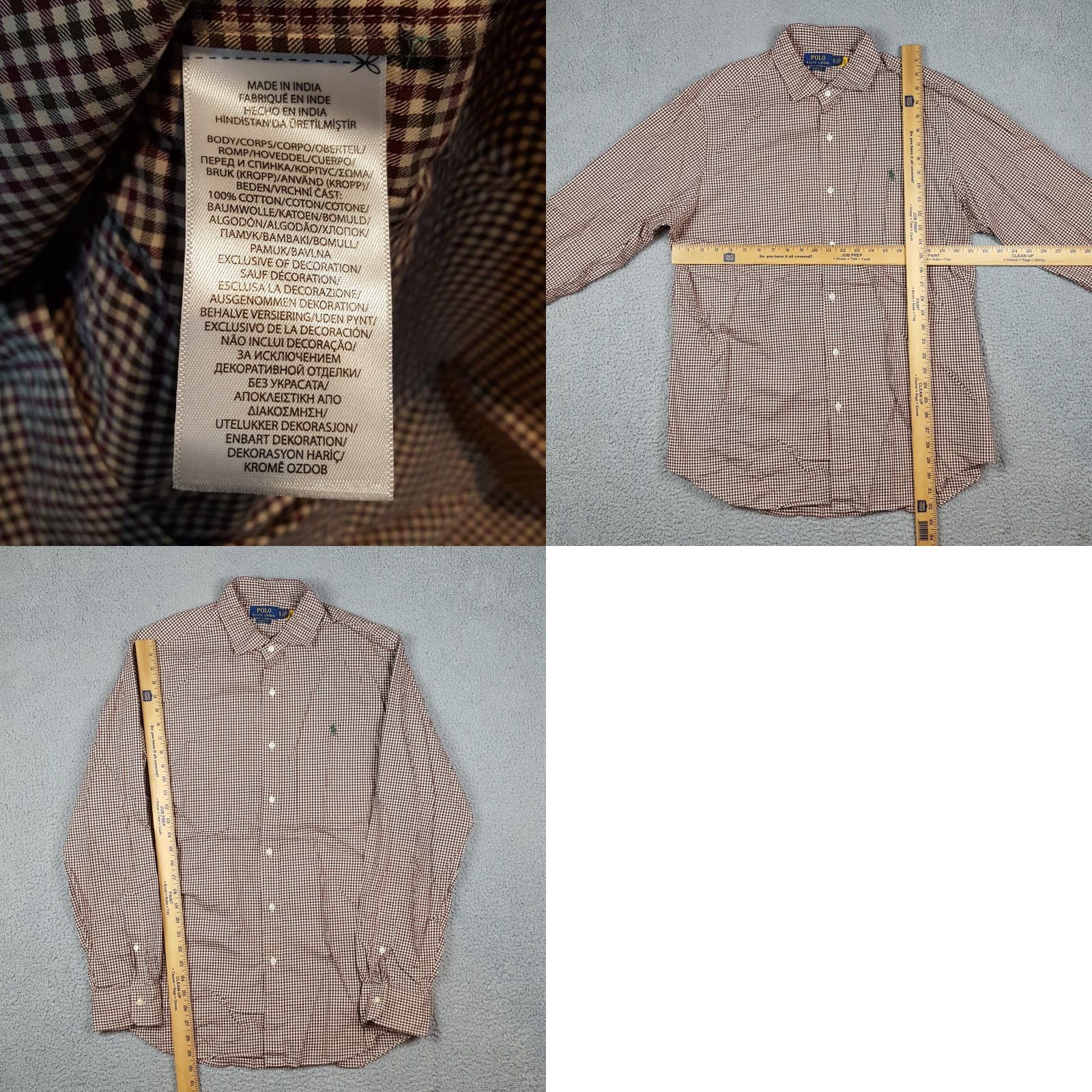 Polo Ralph Lauren Vintage Polo Ralph Lauren Men's XL Button-Down Collared Shirt Plaid Gingham Long Sleeve Cotton Retro 90s Workwear Size US XL / EU 56 / 4 - 8 Thumbnail