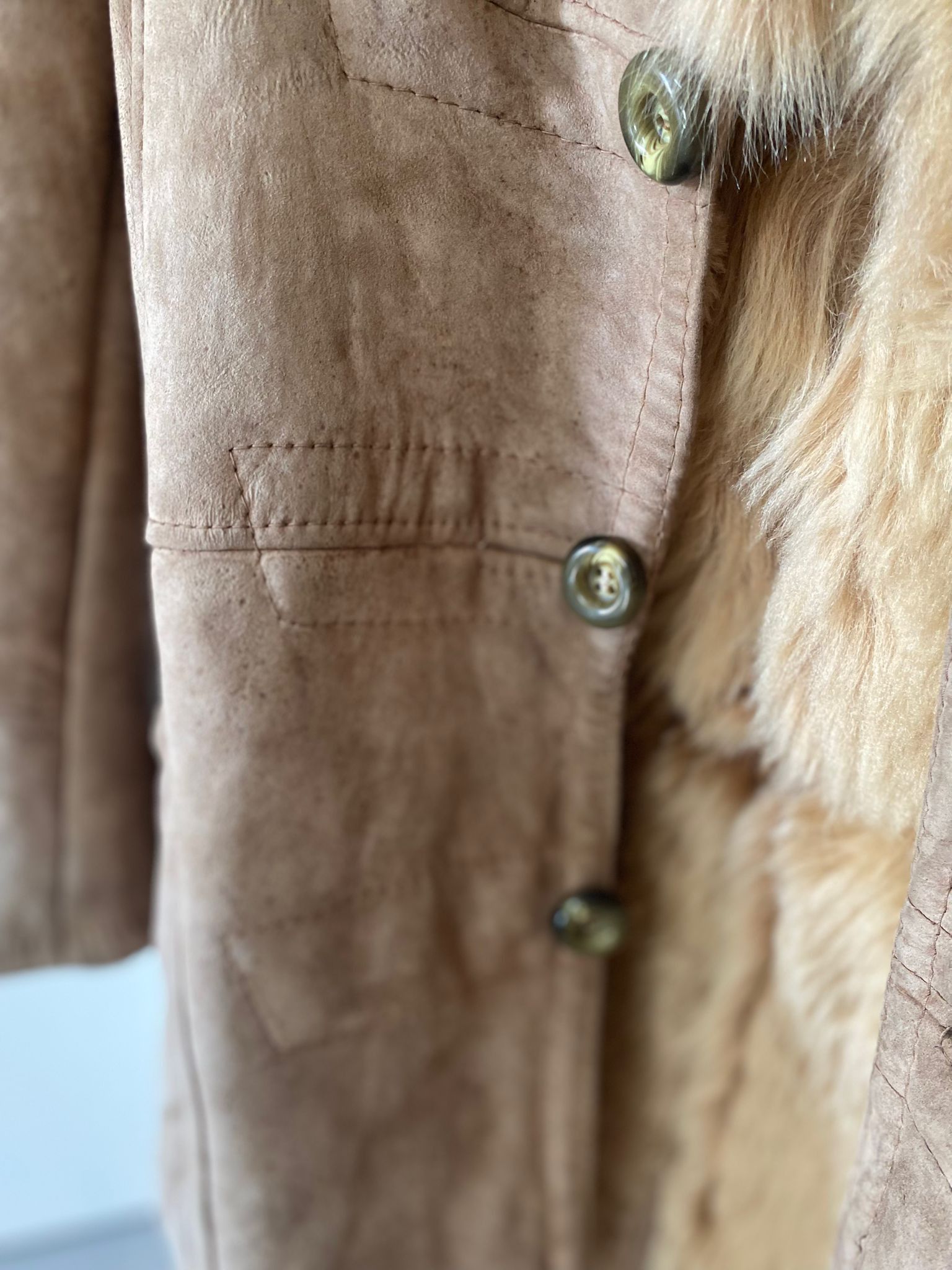 Other Original Shearling Sheepskin Fur Vintage Coat for Men M/L Size US M / EU 48-50 / 2 - 10 Thumbnail