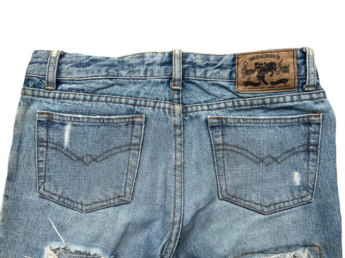 Japanese Brand Japanese Distressed Patchwork Lowrise Denim Jeans 29x34 Size US 29 - 9 Thumbnail