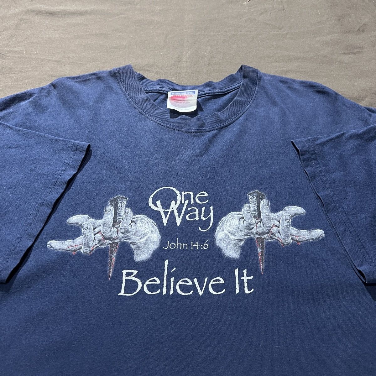 Vintage Vintage Y2K one way believe it God Jesus Bible Holy Tee L Size US L / EU 52-54 / 3 - 1 Thumbnail