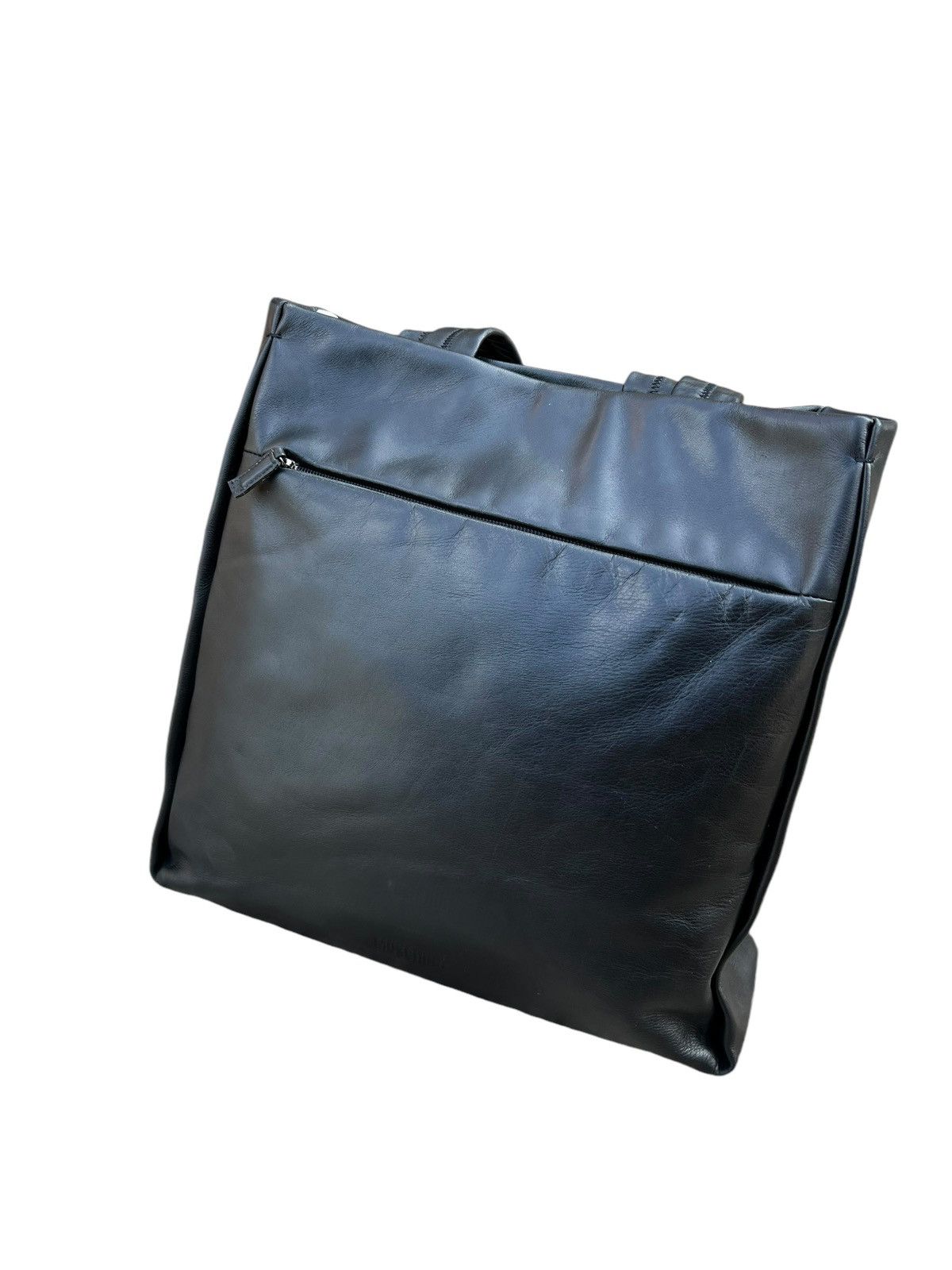 Leather × Moschino Vintage MOSCHINO Patina Black Leather Tote Bag Size ONE SIZE - 19 Thumbnail