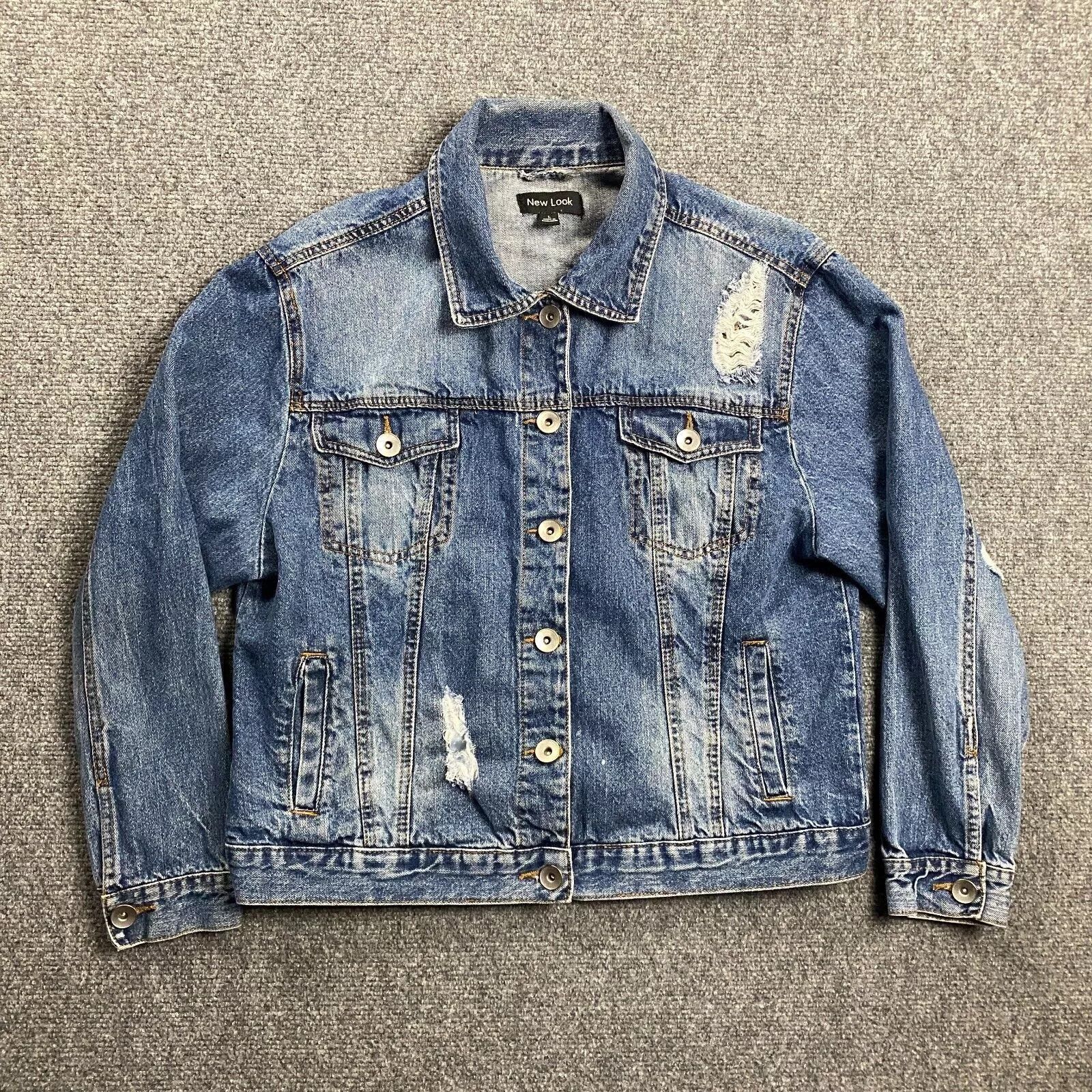 New Look New Look Jacket Womens Large Blue Denim Front Pockets Size L / US 10 / IT 46 - 1 Thumbnail