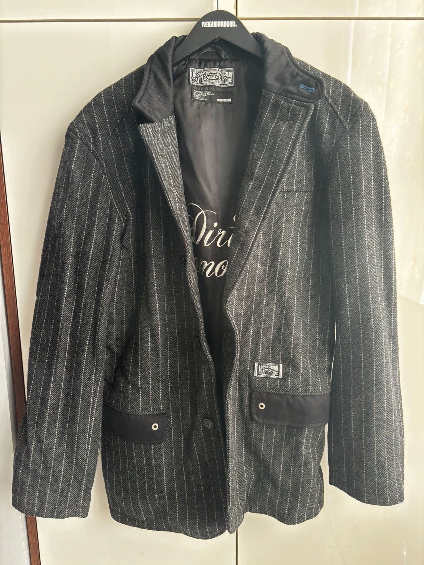 Neighborhood NBHD Blakey Striped Wool Blazer XL Size US XL / EU 56 / 4 - 1 Thumbnail
