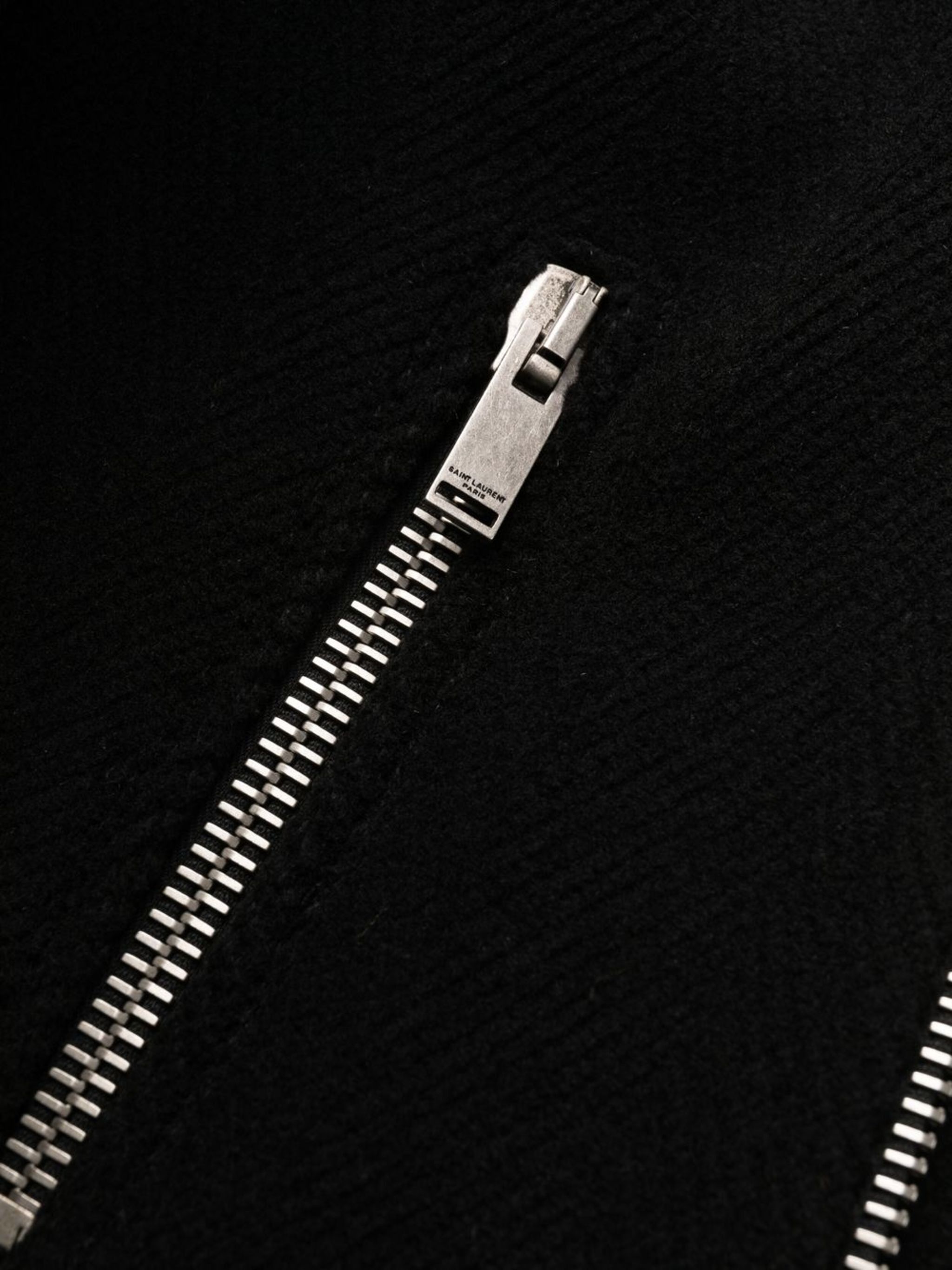 Saint Laurent Paris o1s1wg111124 Manteau Chevron Mousse Coat in Black Size M / US 6-8 / IT 42-44 - 7 Thumbnail