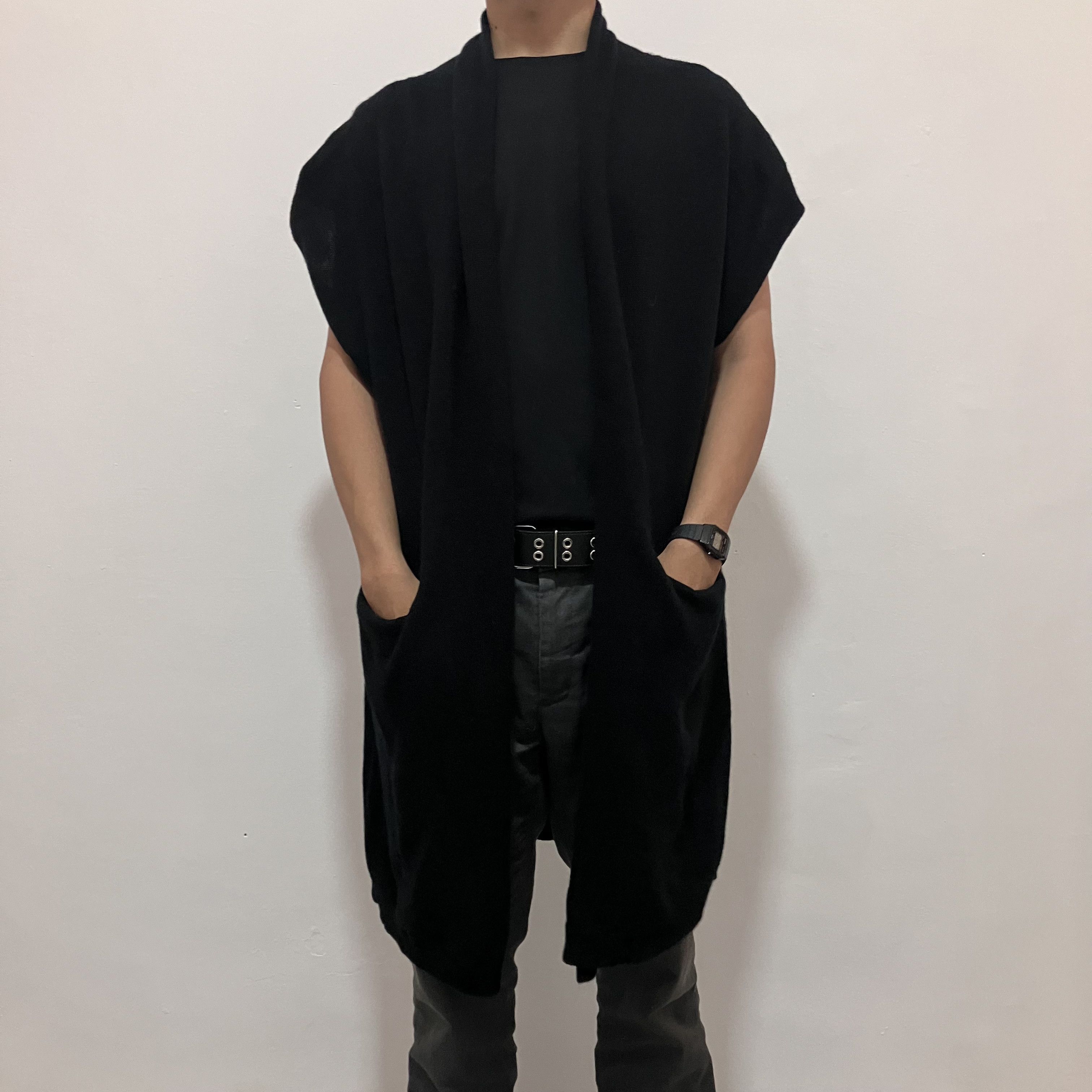 Hussein Chalayan Chalayan by Hussein Chalayan black merino wool long knit Size US M / EU 48-50 / 2 - 1 Thumbnail