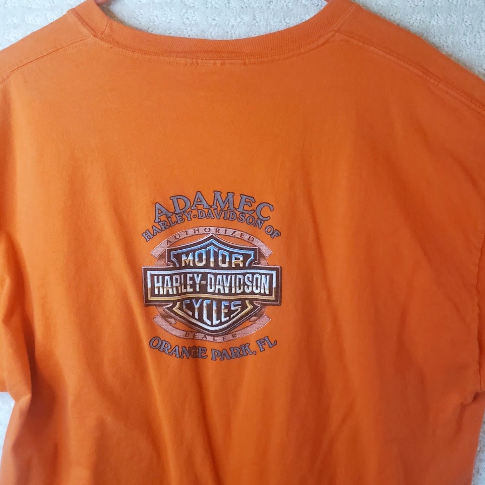 Harley Davidson Harley-Davidson Orange Tie Dye Starburst T-Shirt XL Adult Orange Motorcycle Mens Size US XL / EU 56 / 4 - 7 Thumbnail