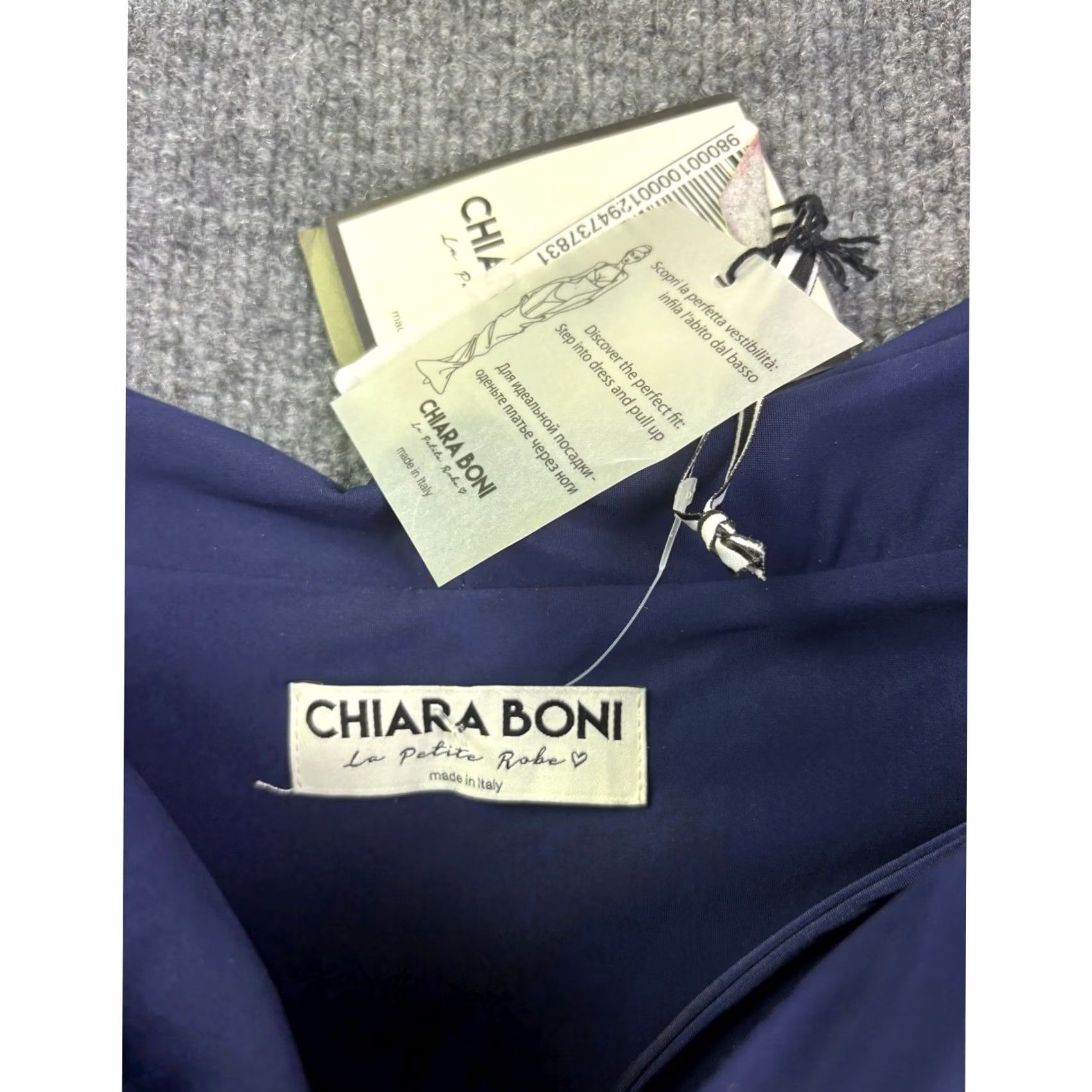 Vintage Chiara Boni La Petite Robe Gown Womens 8 Navy Blue Radoslava Off the Shoulder Long Maxi Cocktail Formal Size ONE SIZE - 7 Thumbnail