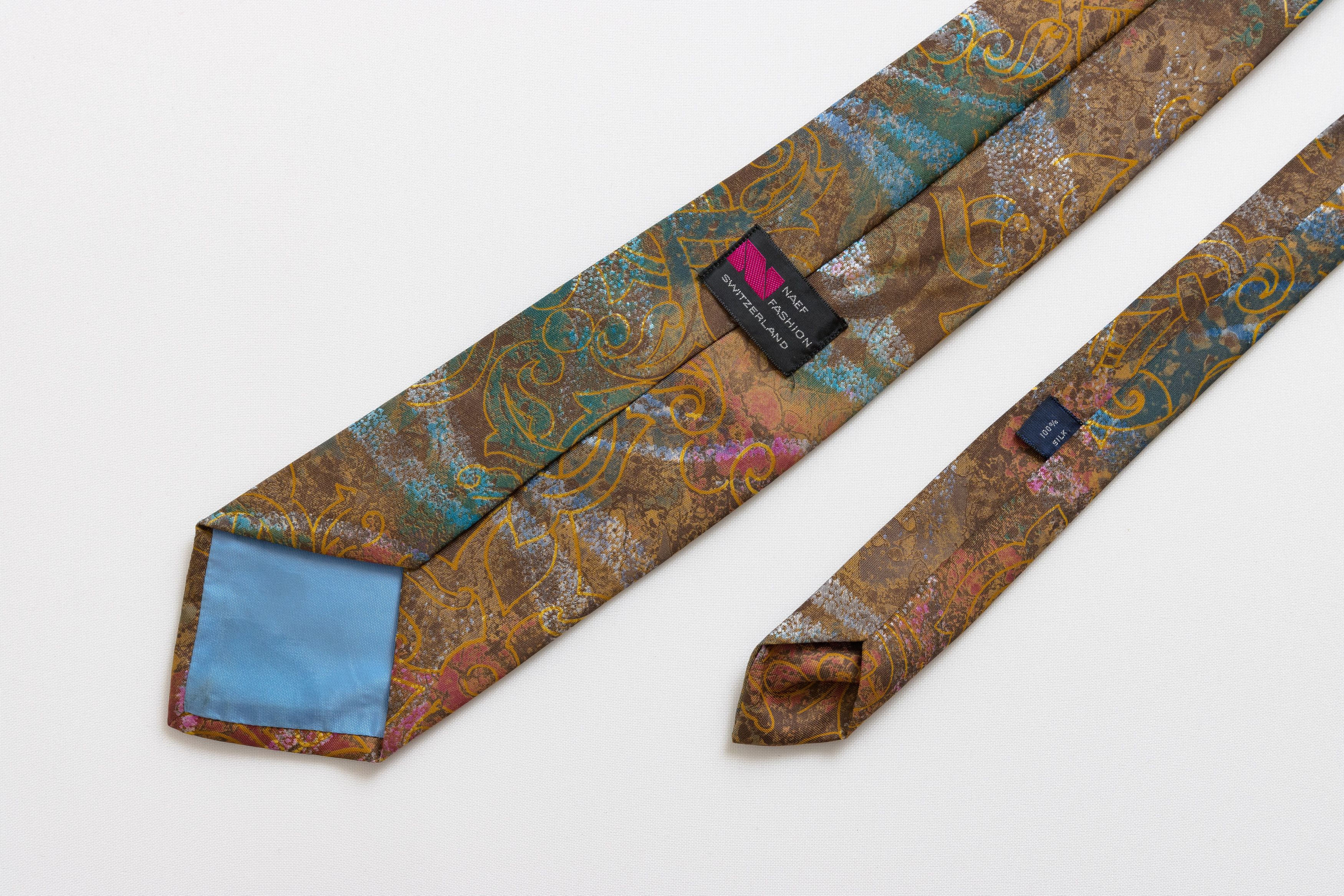 Vintage Switzerland Tie abstract pattern print necktie 013 Size ONE SIZE - 5 Thumbnail