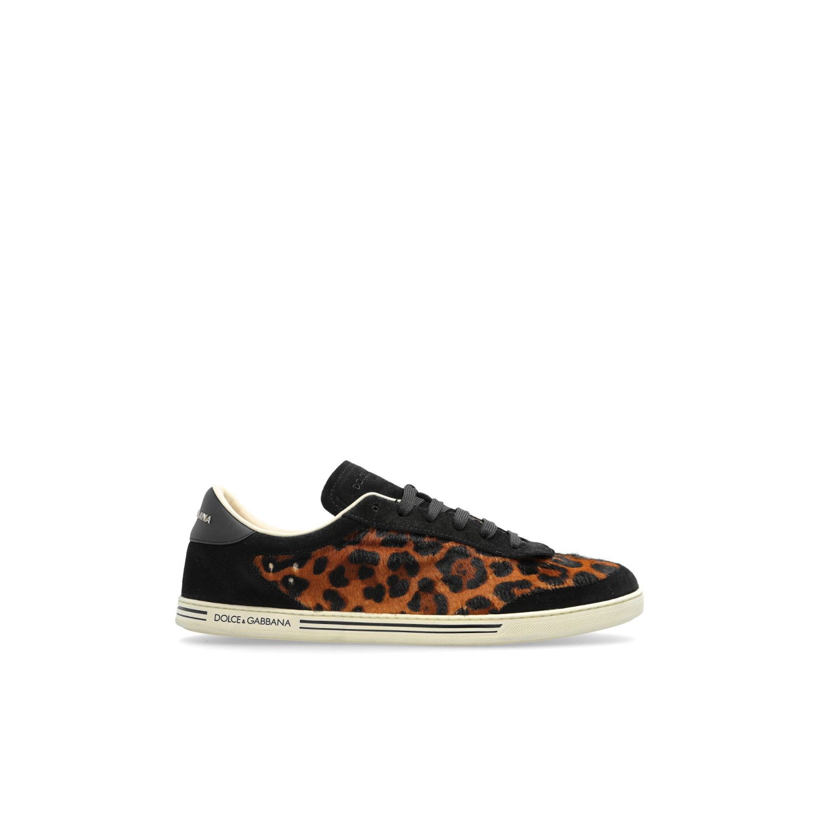 DOLCE&GABBANA Brown Black Leather Sports Sneakers New & Auth
