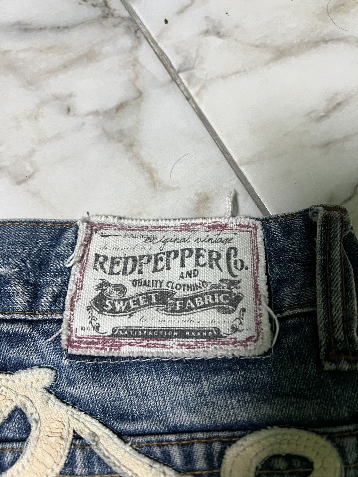 Japanese Brand 💥Baggy💥Redpepper Double Knee Washed Ripped Distress Jeans Size US 35 - 17 Thumbnail