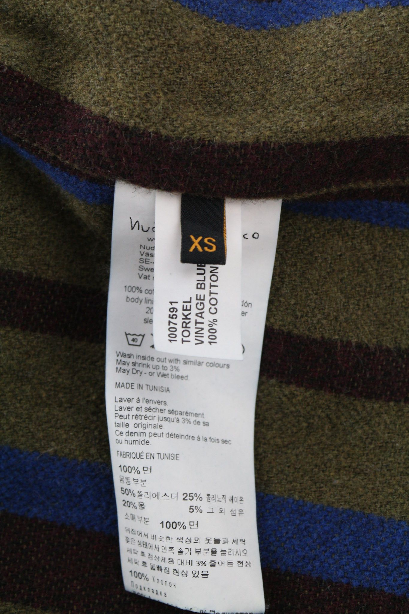 Nudie Jeans TORKEL VINTAGE BLUE XS Wool Lined Blue Jacket 80411 Size US XS / EU 42 / 0 - 7 Thumbnail