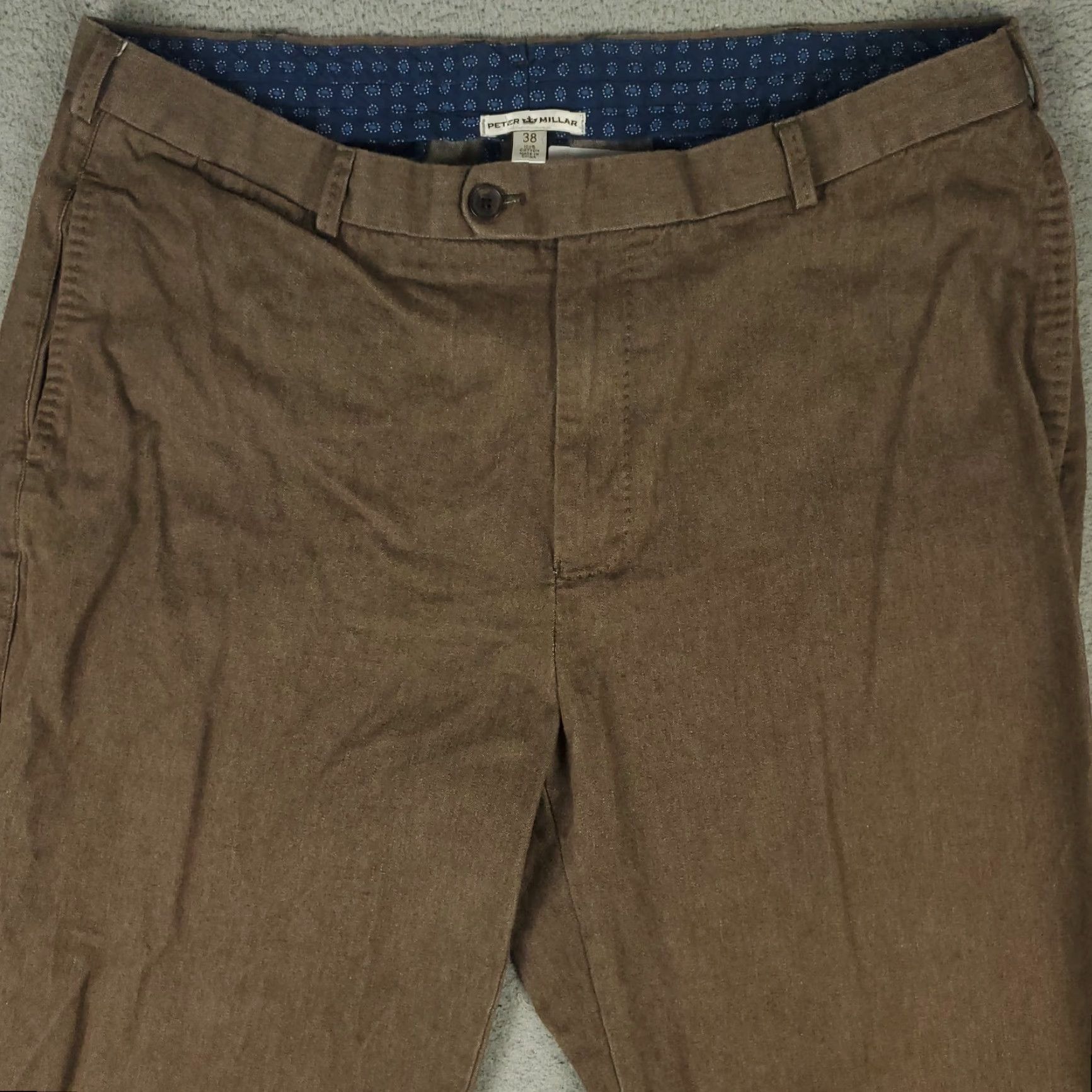 Peter Millar Peter Millar Pants Mens 38 X 32 Brown Cotton Chino Trousers SlAsh Pocket Flat Front Regular Comfort Vintage No Size US 38 / EU 54 - 2 Thumbnail