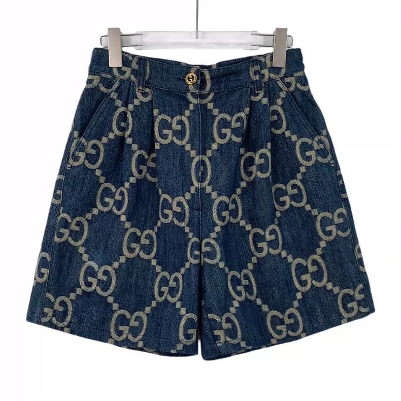 Gucci Gucci Blue Logo Print Casual Shorts- DMC Size US 31 - 1 Thumbnail