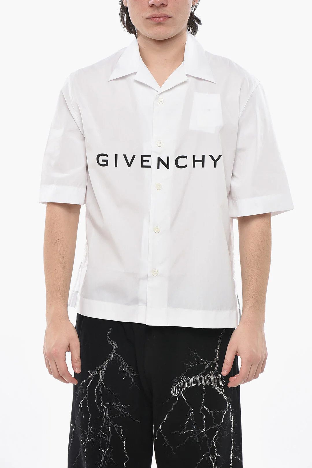 Givenchy og1mm0326 Cotton Bowling Shirt in White Size US XS / EU 42 / 0 - 1 Thumbnail