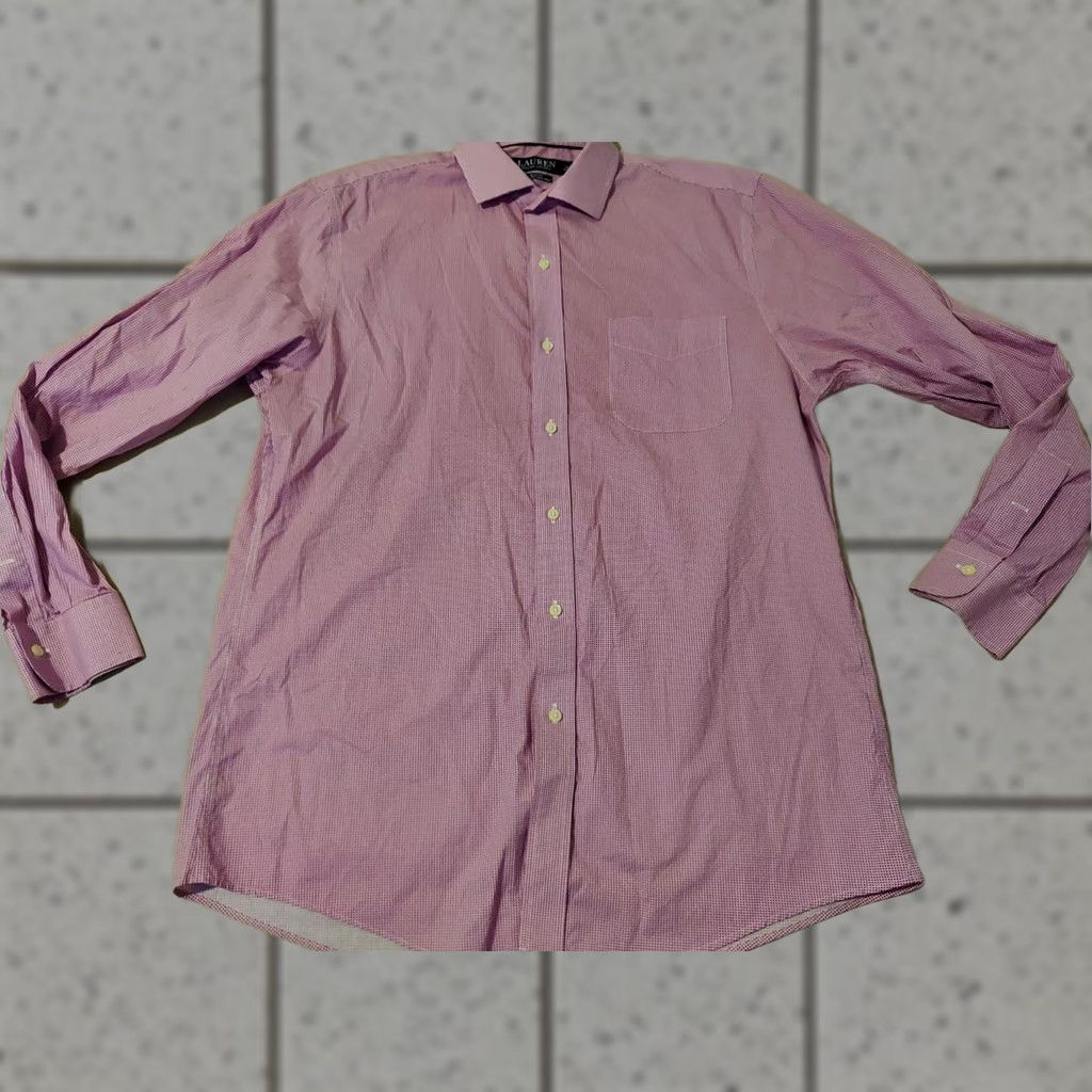 Polo Ralph Lauren Polo Ralph Lauren Dress Shirt Purple 16.5 34 35 Button Cotton Mens Long Sleeve Vintage: No 100% Cotton Classic Regular Collar Size 46R - 1 Thumbnail
