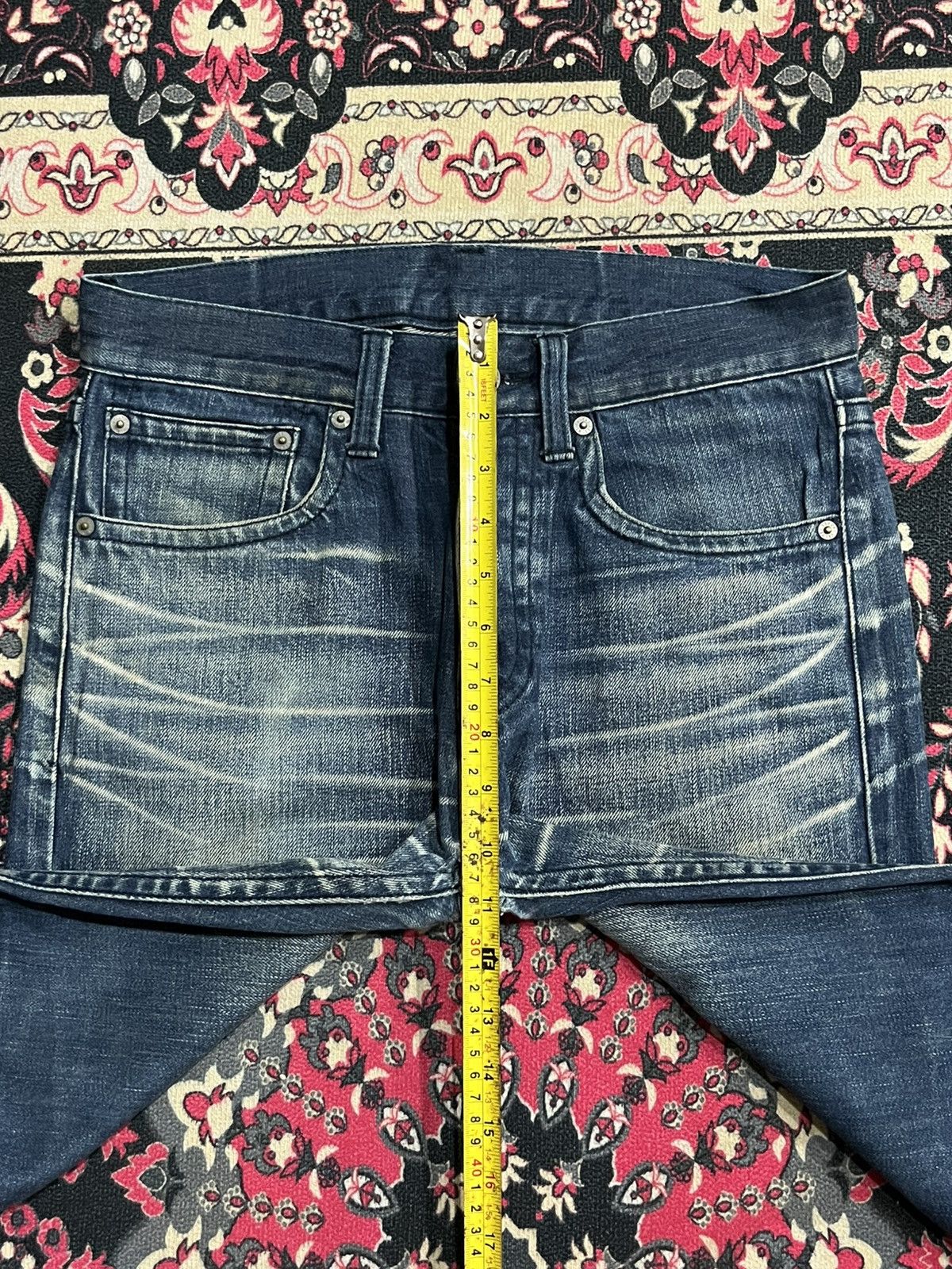Japanese Brand Vintage Blue Label United Arrows Whisker Blue Faded Jeans Size US 30 / EU 46 - 11 Thumbnail