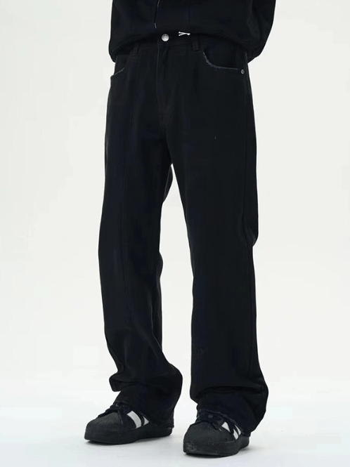 Japanese Brand × Jean Retro simple black slim fit versatile casual jeans Size US 32 / EU 48 - 2 Thumbnail