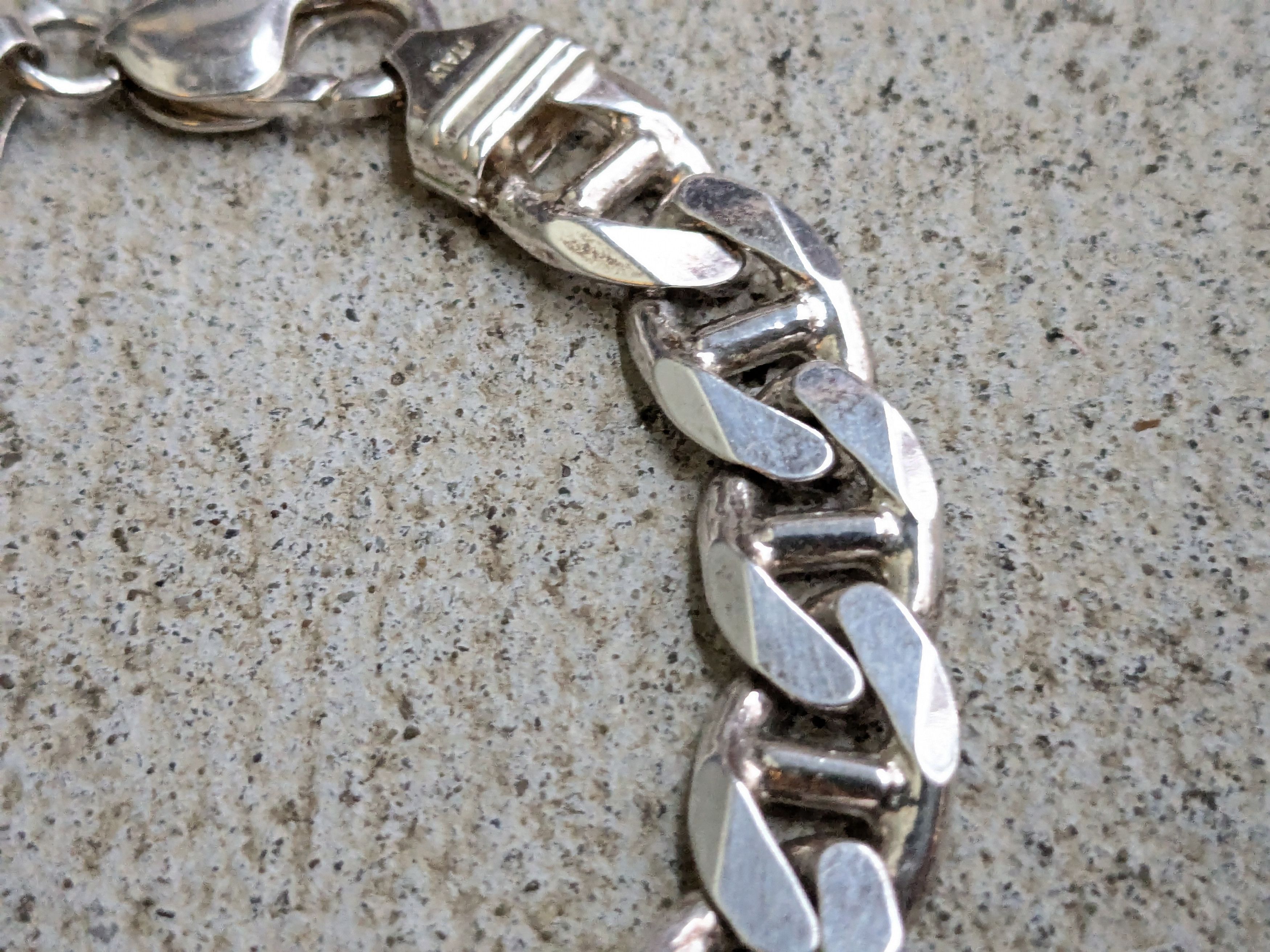 Jewelry Vintage Sterling Silver Bracelet Mariner Chunky Thick Punk Size ONE SIZE - 4 Thumbnail