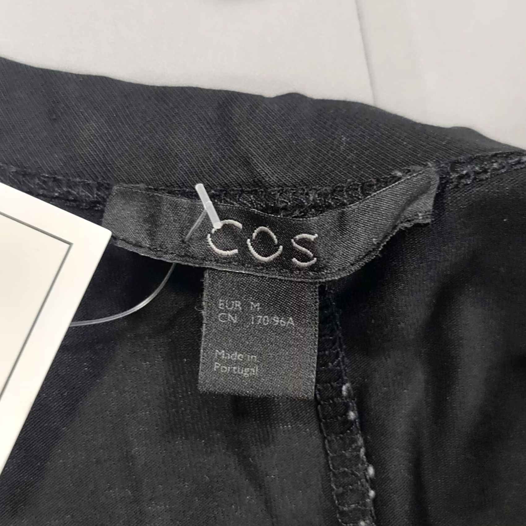Cos COS Dress Womens M Black Cotton Stretch Knee Length Short Sleeves Size 32" / US 10 / IT 46 - 3 Thumbnail
