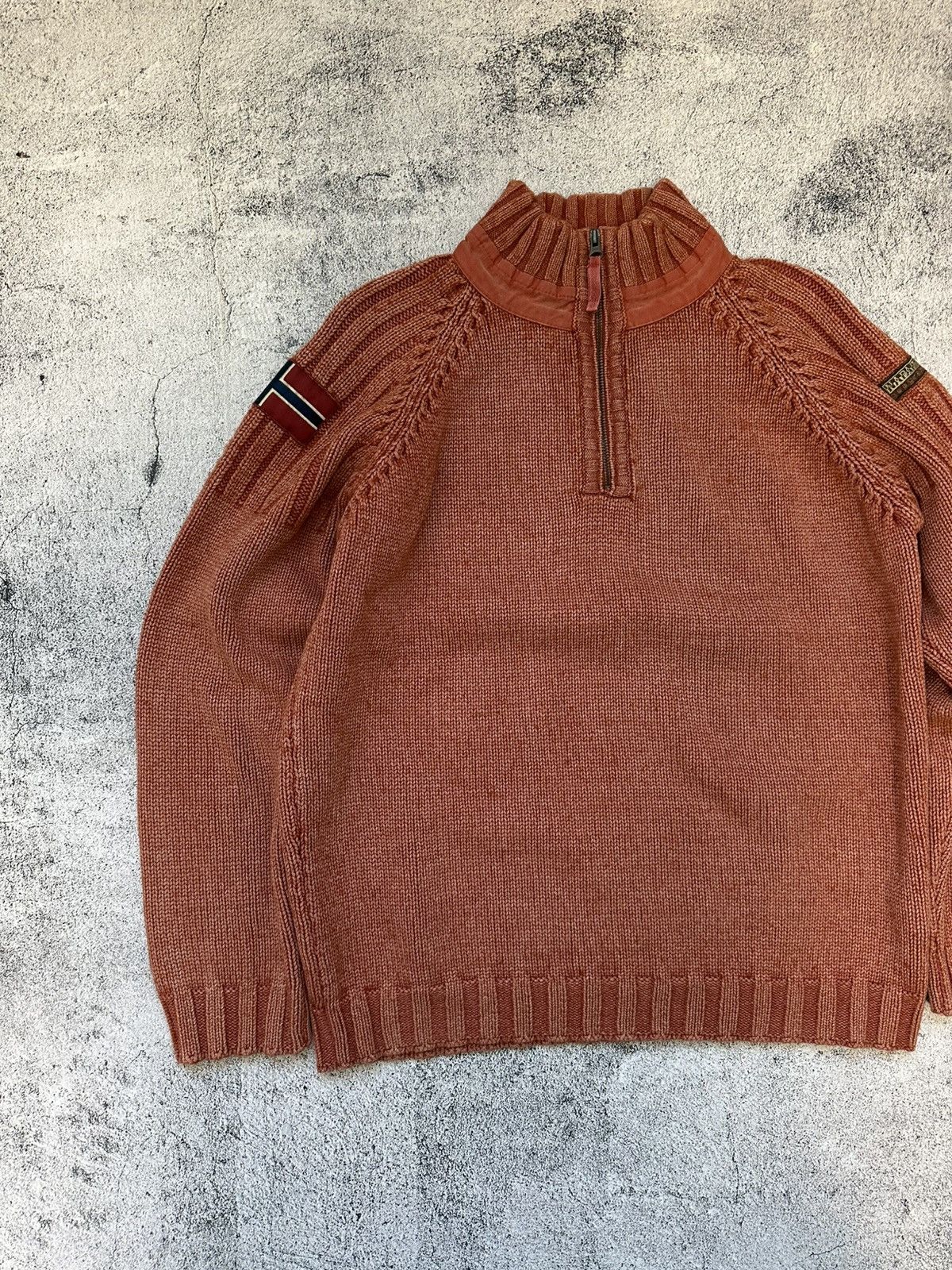Napapijri Vintage Napapijri 1/4 Zip Heavy Knit Sweater Made in Italy Size US L / EU 52-54 / 3 - 2 Thumbnail