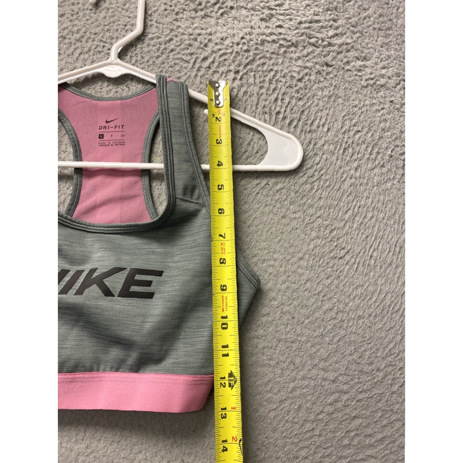 Nike Nike Dri-FIT Sports Bra Women Small Gray Pink Bra Womens Size ONE SIZE - 5 Thumbnail