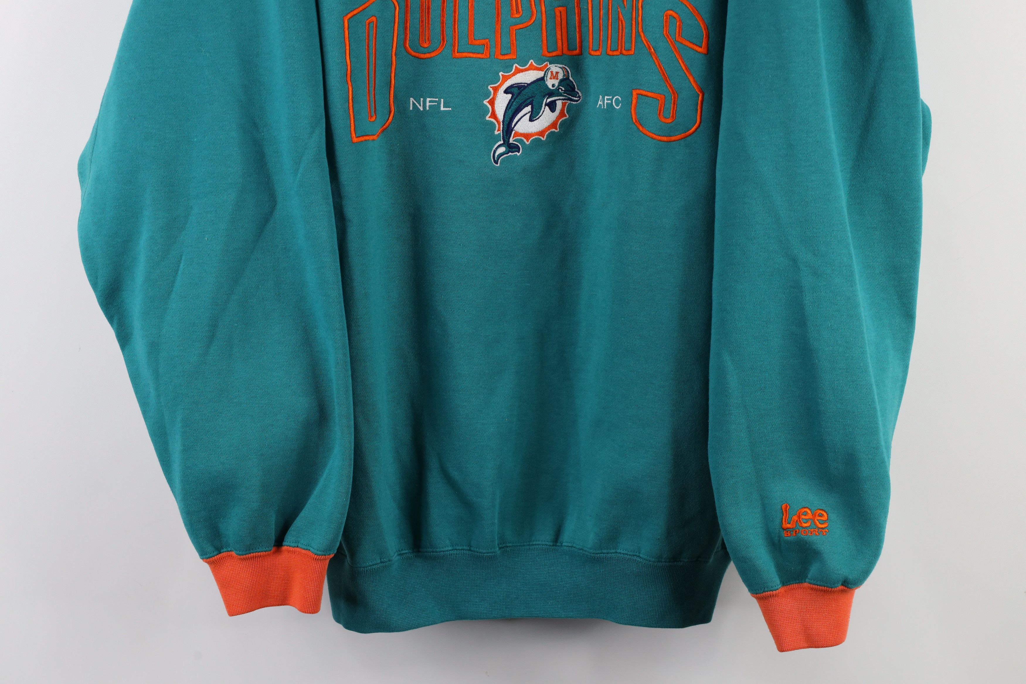 Vintage Vintage 90s Out Miami Dolphins Football Sweatshirt Teal Size US L / EU 52-54 / 3 - 3 Thumbnail