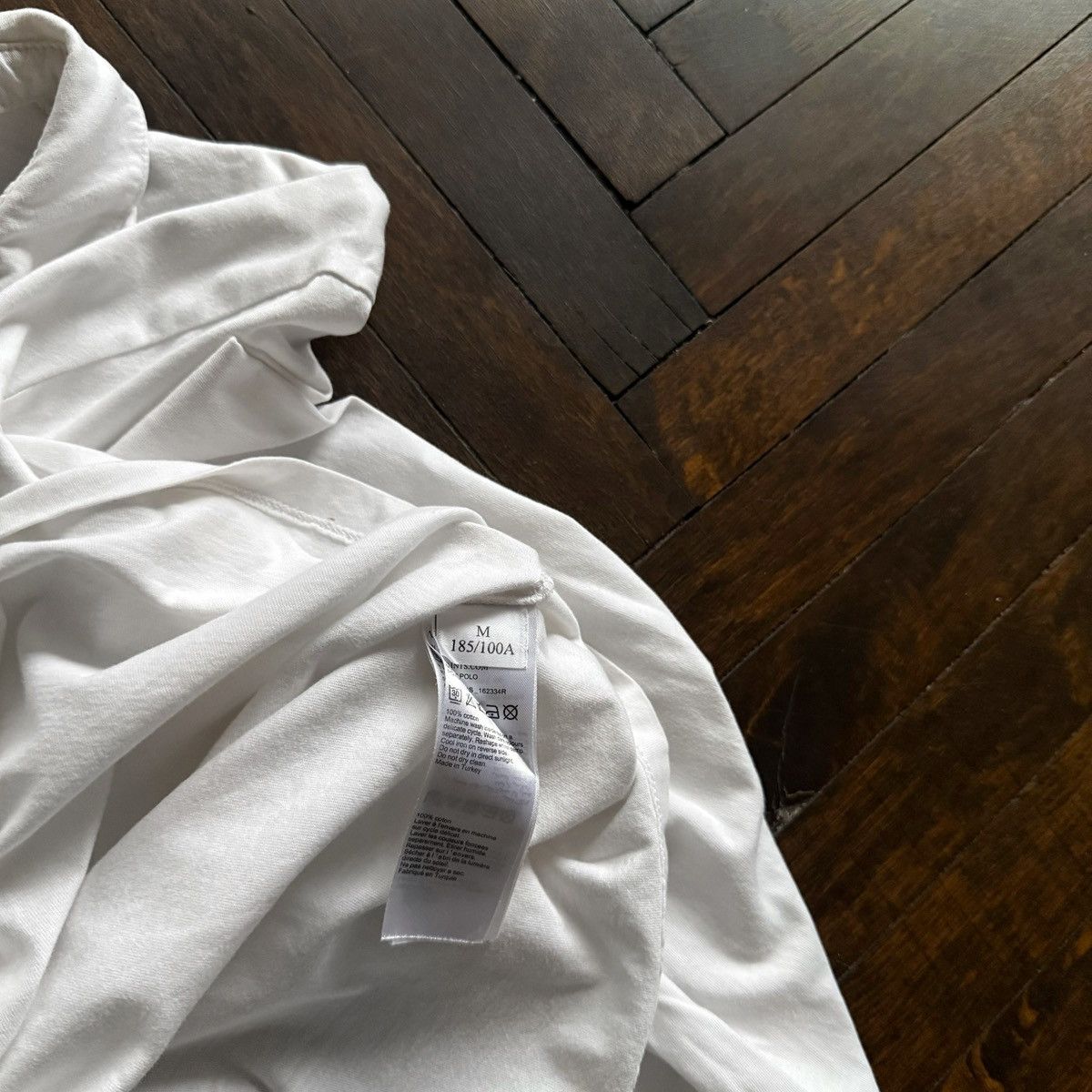 Allsaints AllSaints Mens White Long Sleeve Ramskull Logo Polo Shirt Size US M / EU 48-50 / 2 - 7 Thumbnail