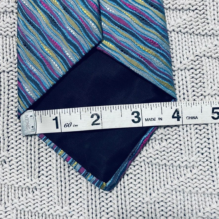 Vintage Vintage Ohrbach's Italian silk purple striped tie Size ONE SIZE - 5 Thumbnail