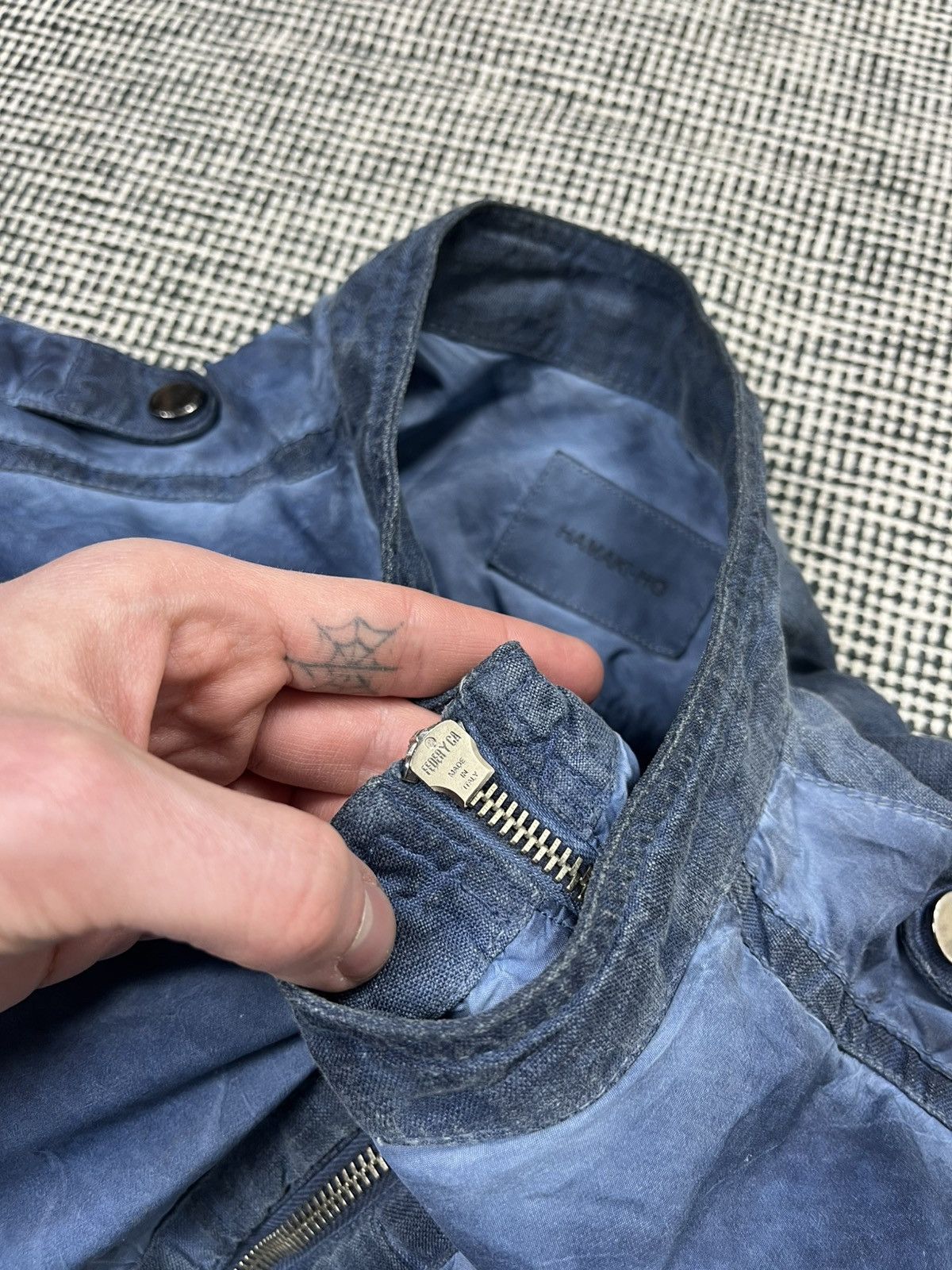HAMAKI-HO × Japanese Brand hamaki-ho blue dyed biker bomber jacket Japanese style Size US L / EU 52-54 / 3 - 5 Thumbnail