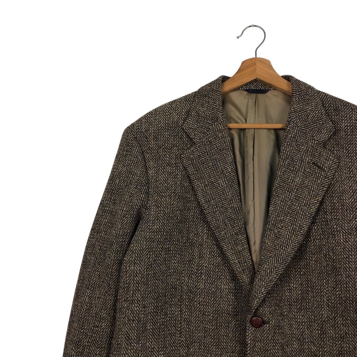 Harris Tweed 🔥VINTAGE WOOL HERRINGBONE JACKET HARRIS TWEED DOUBLE BREAST Size US M / EU 48-50 / 2 - 9 Thumbnail