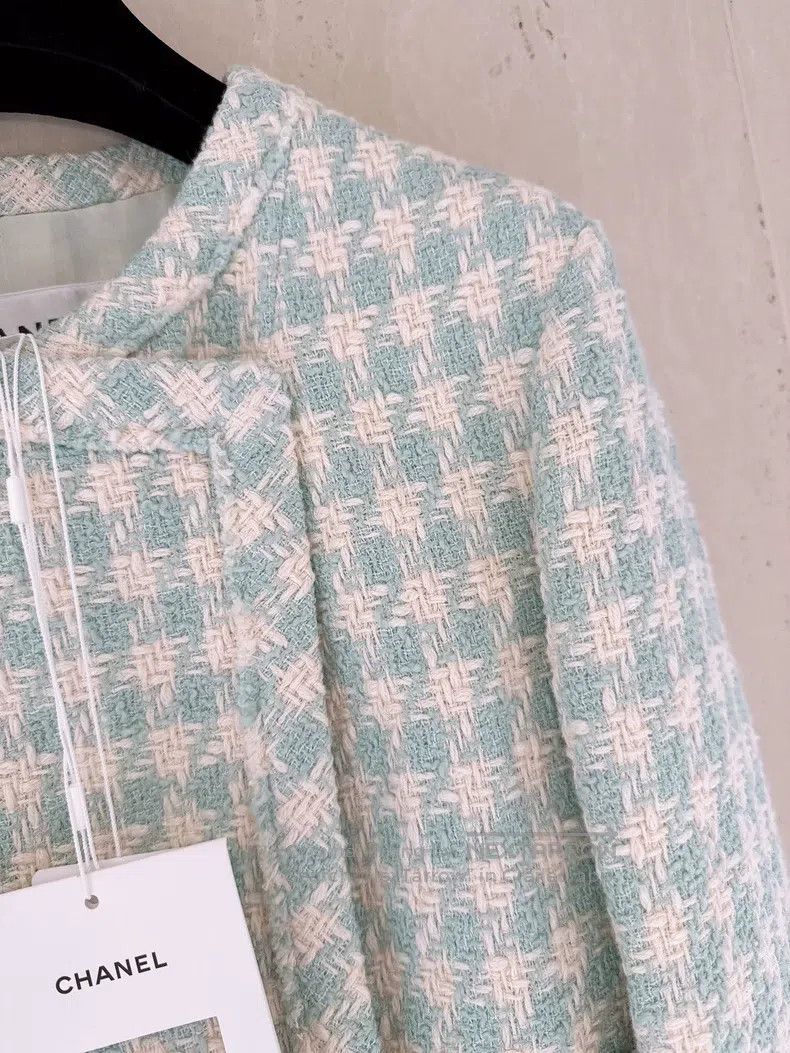 Chanel Chanel 23S spring and summer mint green thousand-bird chec Size XS / US 0-2 / IT 36-38 - 3 Thumbnail