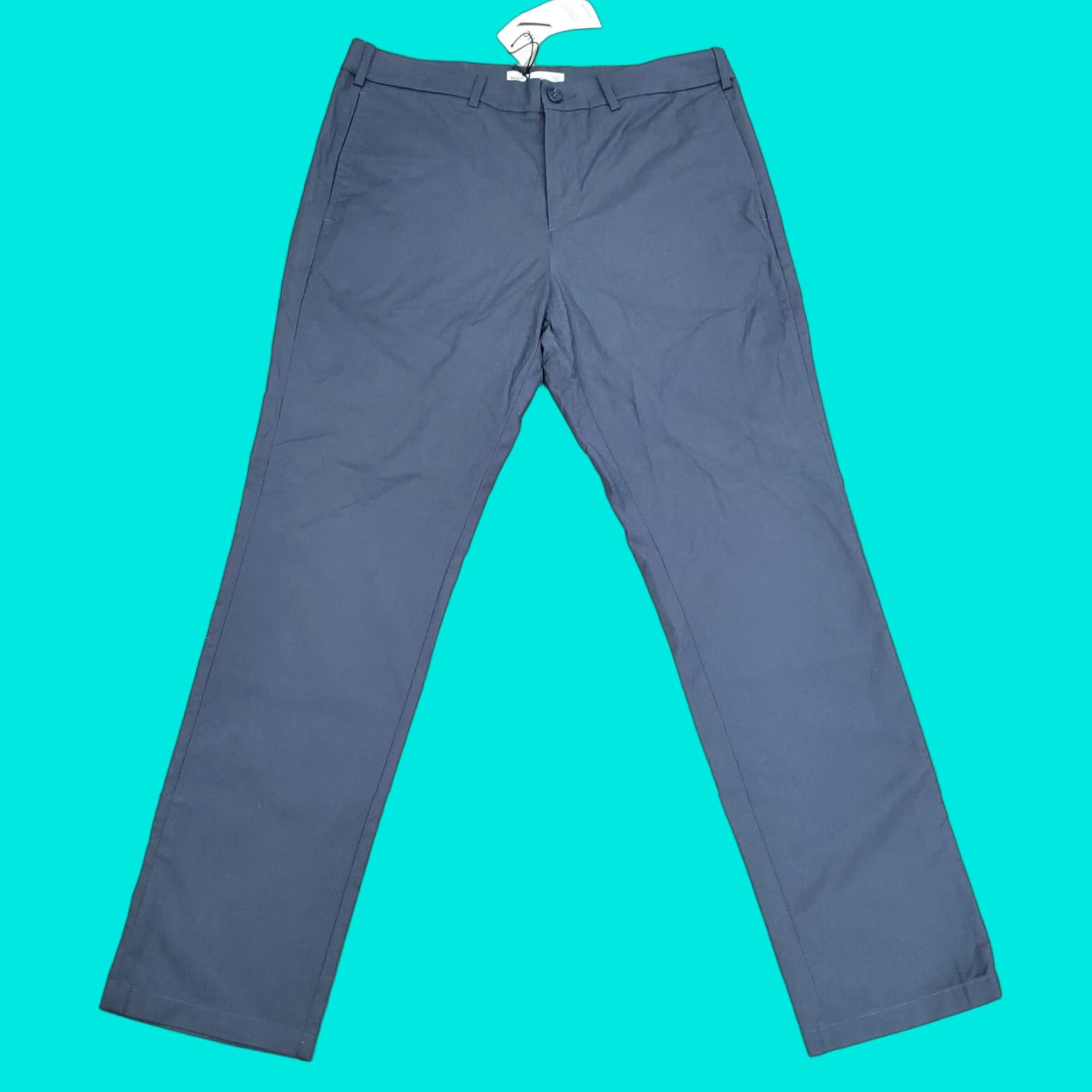 Vintage Hill City Pants Mens 33x30 Gray Lightweight Everyday Chinos Flat Front Casual Size US 33 - 1 Thumbnail