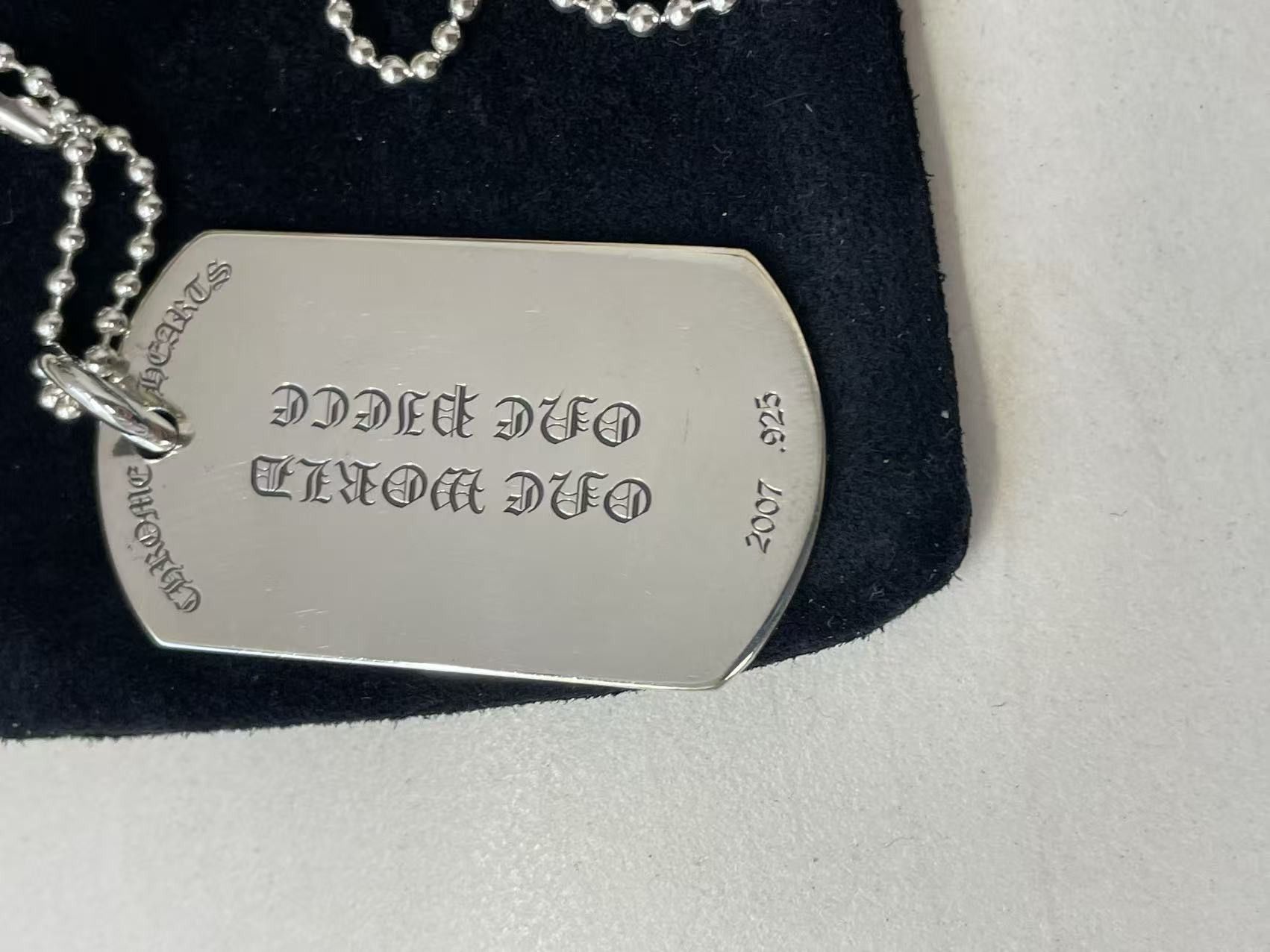 Chrome Hearts Chrome Hearts Silver Fleur Large Dog Tag Necklace Size ONE SIZE - 5 Thumbnail