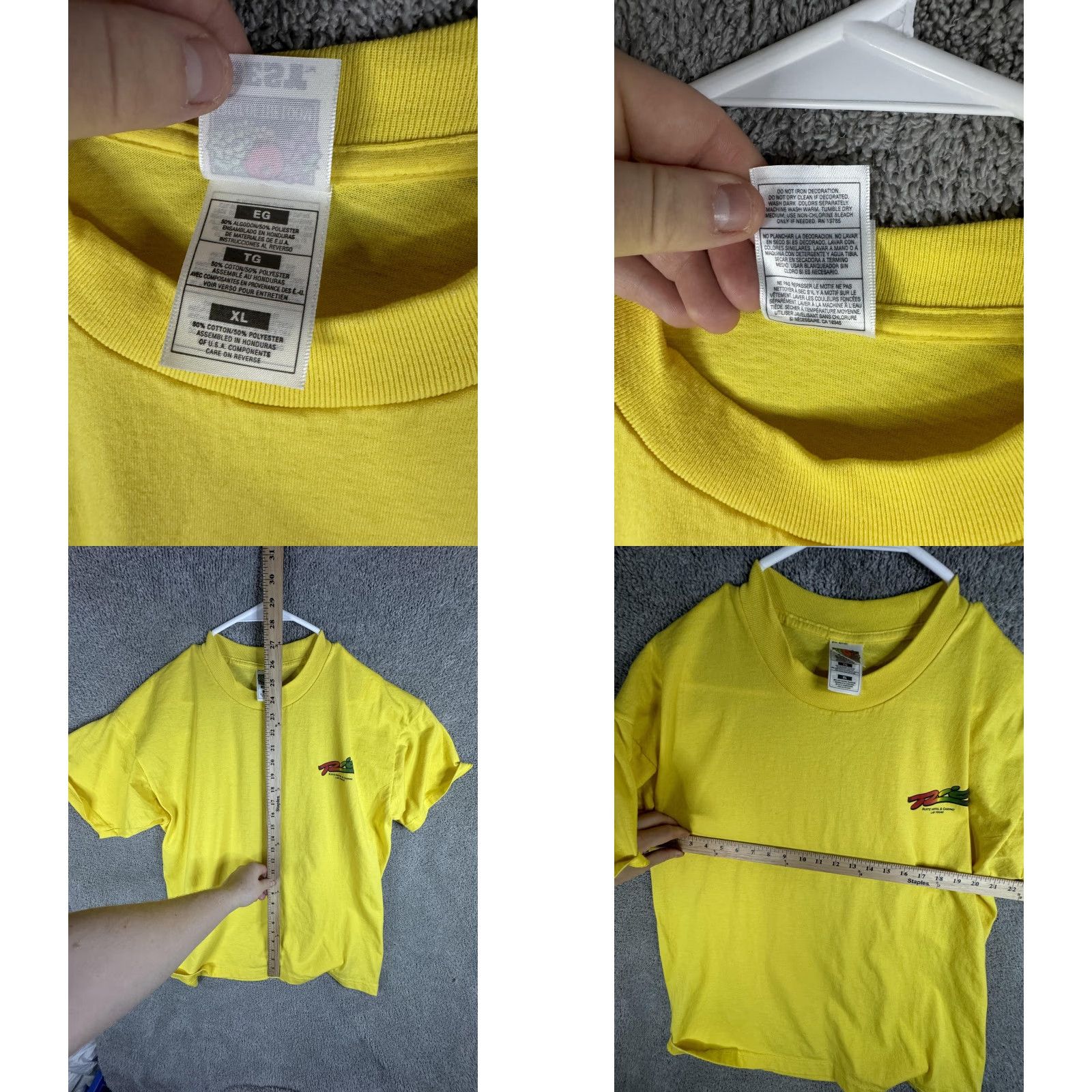 Fruit Of The Loom VINTAGE Rio Las Vegas Shirt Mens XL Yellow Casino Promo Fruit Of The Loom 90s Size US XL / EU 56 / 4 - 8 Thumbnail