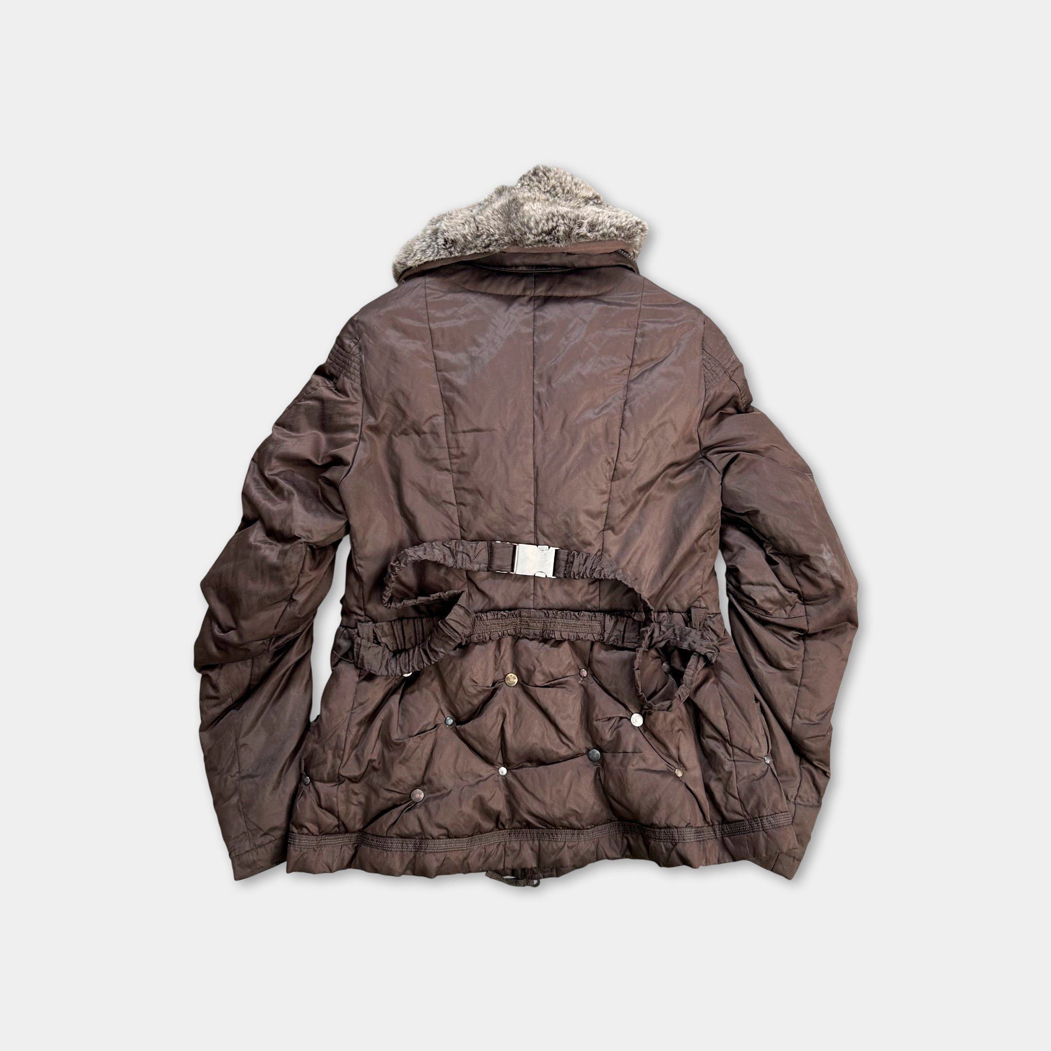 Marithe + Francois Girbaud Marithé + François Girbaud Fur Collar Brown Jacket Size M / US 6-8 / IT 42-44 - 5 Thumbnail