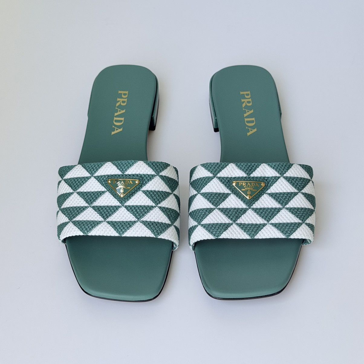 Prada Prada Jacquard Triangle Logo Sandal Size US 8.5 / IT 38.5 - 3 Thumbnail