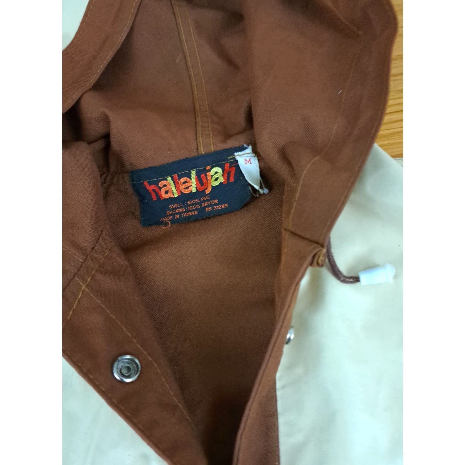 Rains Hallelujah Rain Coat Jacket Men M PVC Studded Pockets Multicolor 26in Long 28in Pit to Pit Button Full Metal Size US M / EU 48-50 / 2 - 4 Thumbnail
