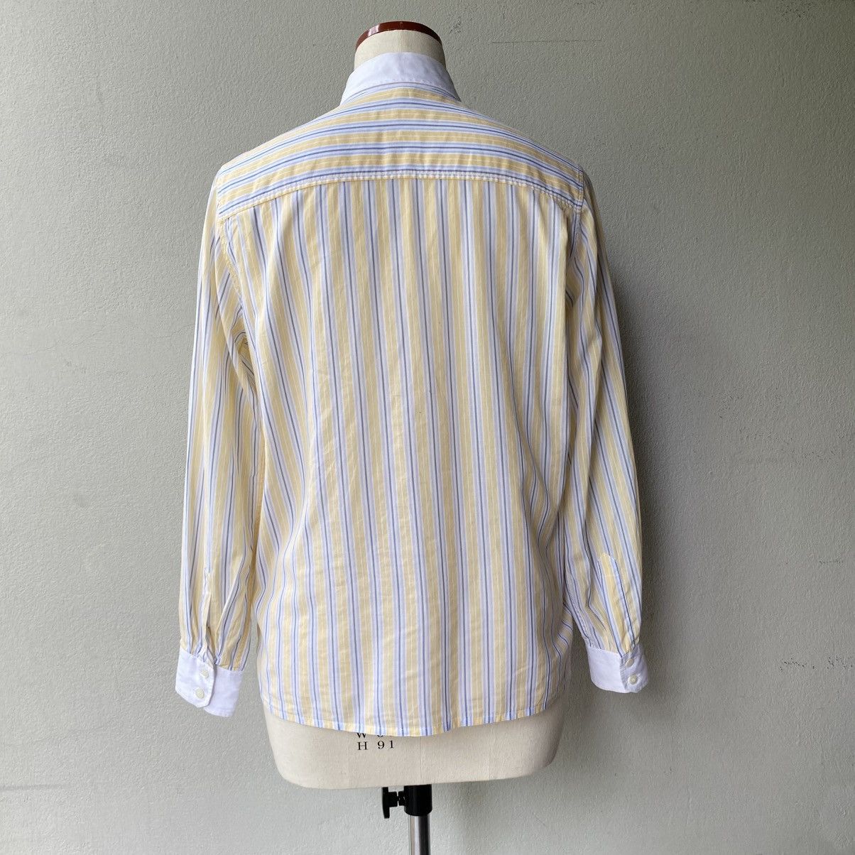 Celine Celine Yellow Striped Shirt with White Collar Size XS / US 0-2 / IT 36-38 - 22 Thumbnail