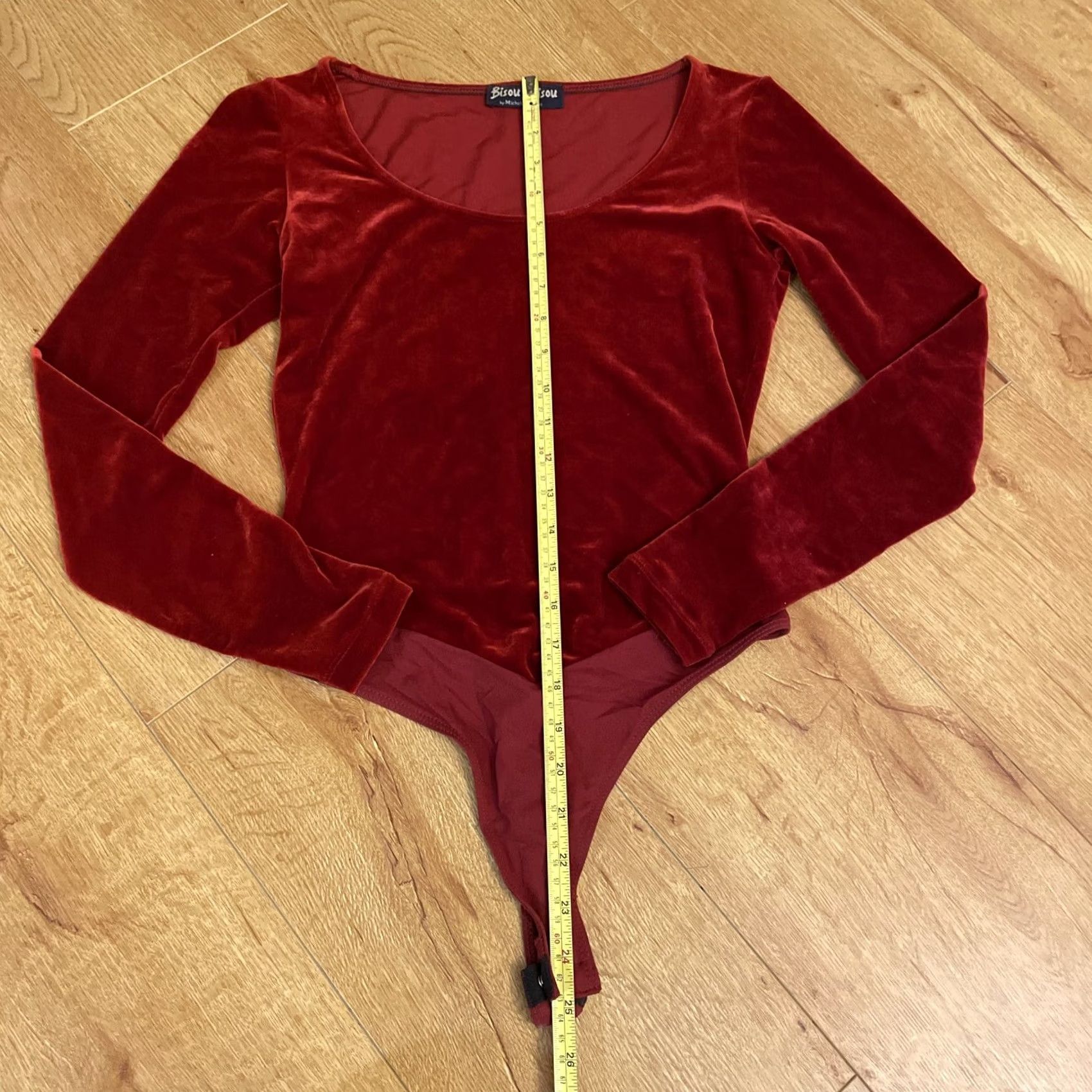 Vintage VINTAGE Bisou Bisou Michele Bohbot Red Velvet Thong Bodysuit Size Small Bodysuit Women Slim Red 90s Party/Cocktail Mens Womens Girls Size S / US 4 / IT 40 - 5 Thumbnail