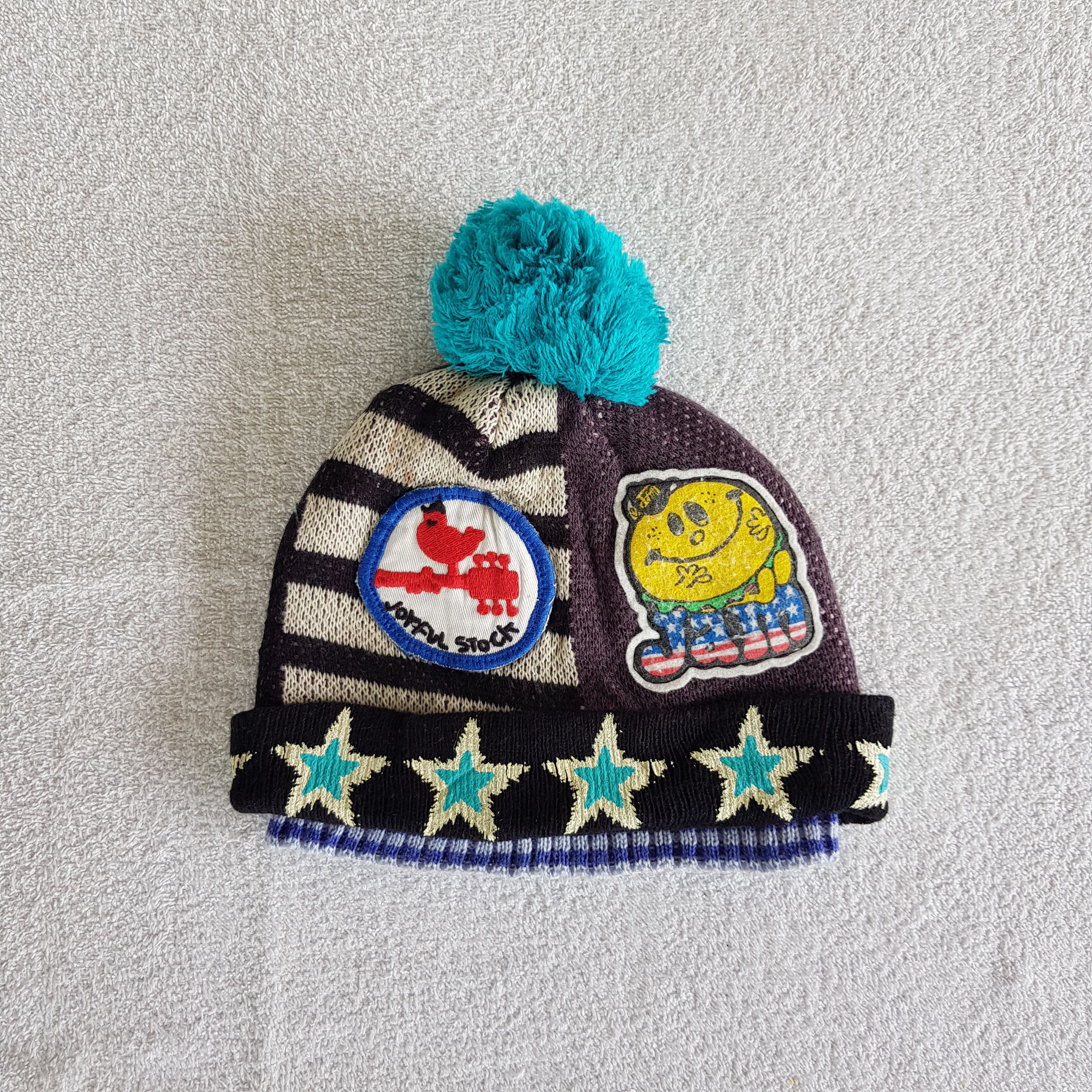 Grand Slam Vintage Woodstock Beanie Doubleside Pom Pom Snow Cap Hats. Size ONE SIZE - 6 Thumbnail