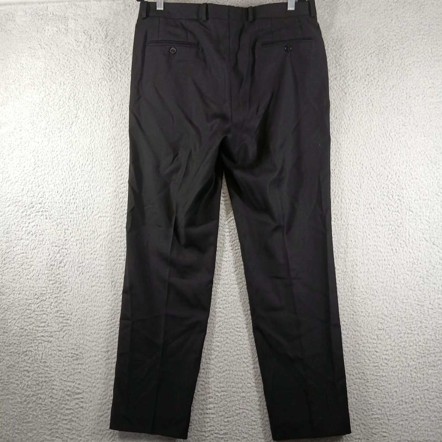 Calvin Klein Calvin Klein Dress Pants Slim Fit 100% Wool Flat Front 34x32 Black Size US 34 / EU 50 - 3 Thumbnail