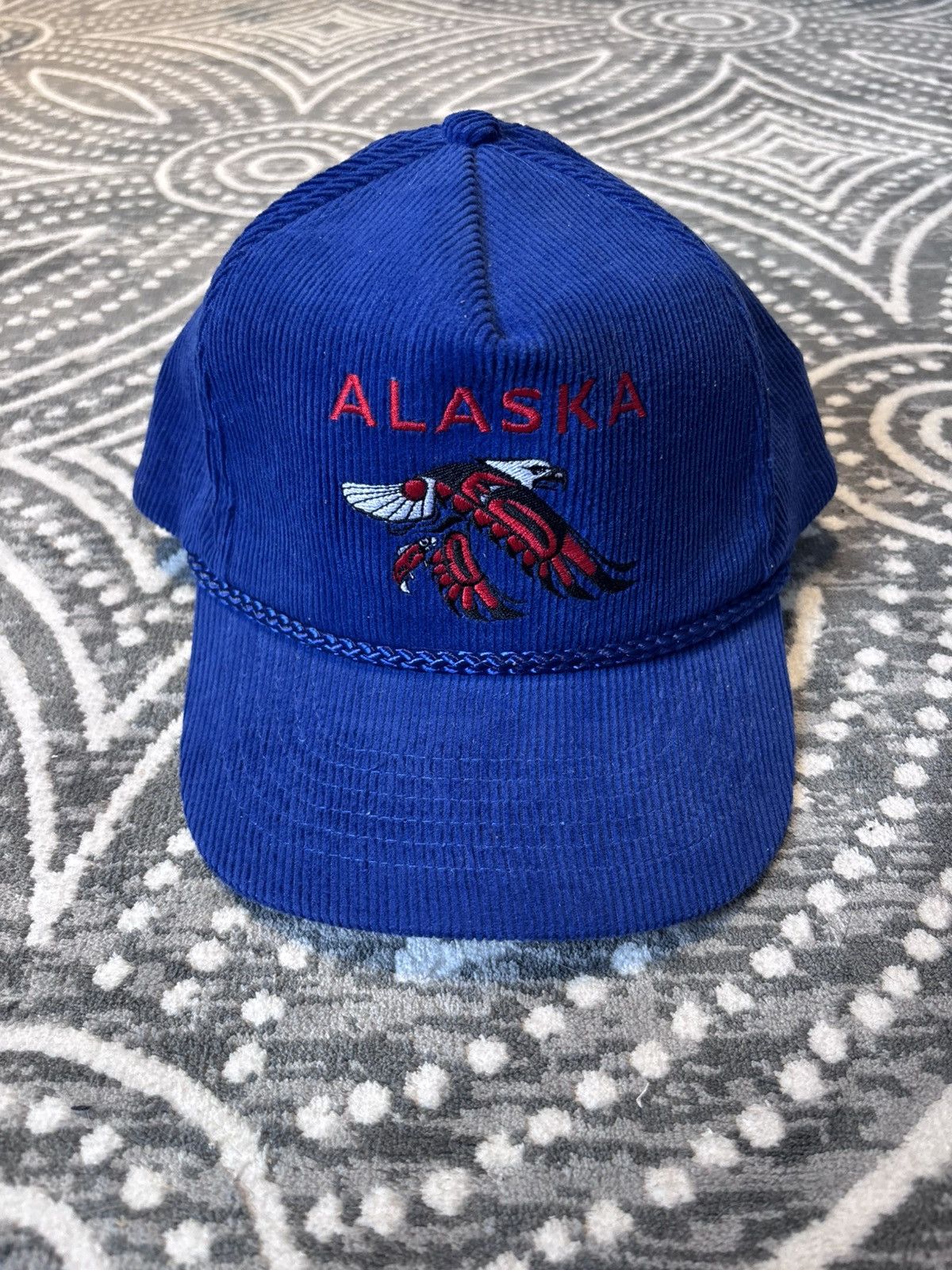 Vintage Vintage 1980s Alaska Eagle Corduroy Blue Rope Hat Trucker | Grailed