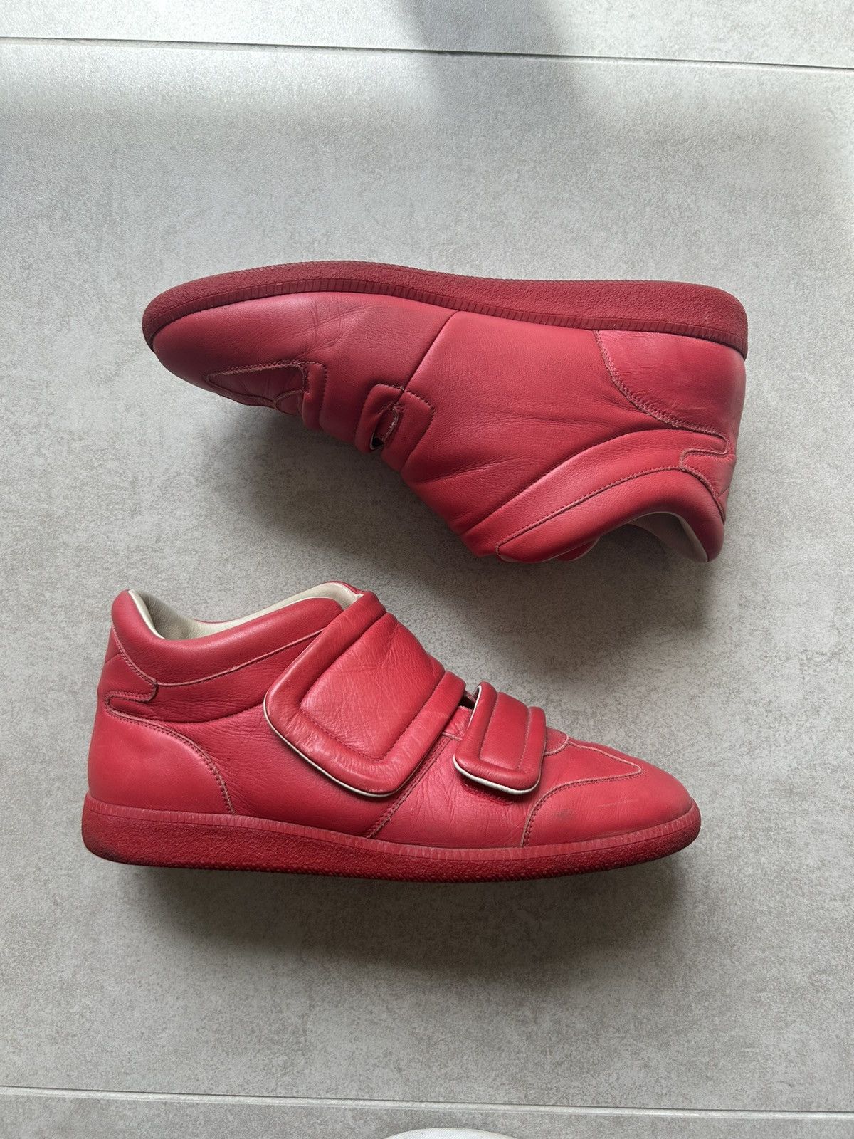 Maison Margiela Margiela Clinic GAT Red leather midtop strap Size US 12 / EU 45 - 1 Thumbnail