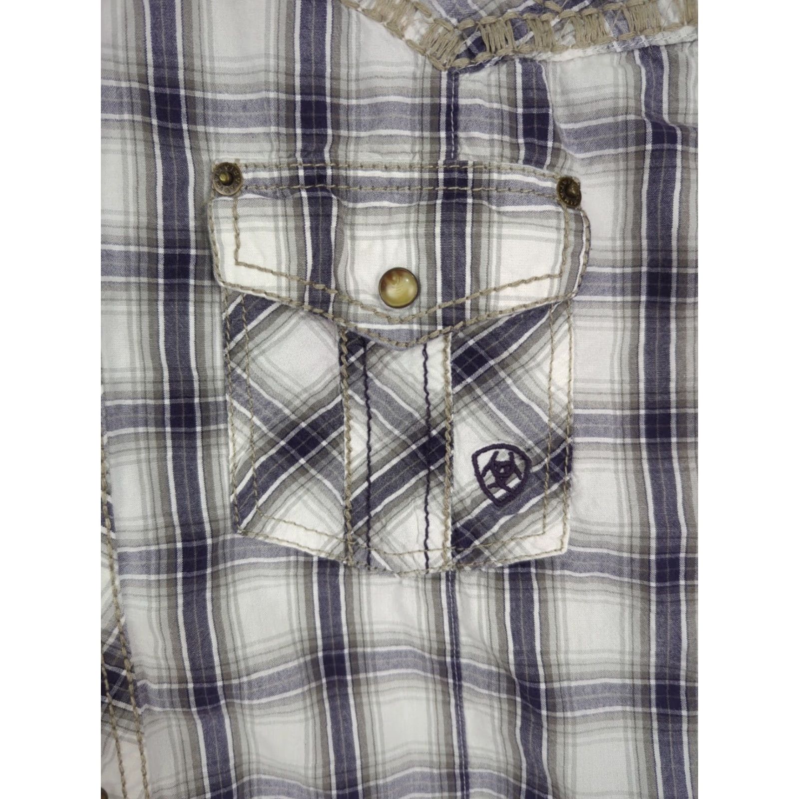 Ariat Ariat Retro Fit Plaid Pearl Snap Long Sleeve Button Up Shirt L Mens Western Size US L / EU 52-54 / 3 - 6 Thumbnail
