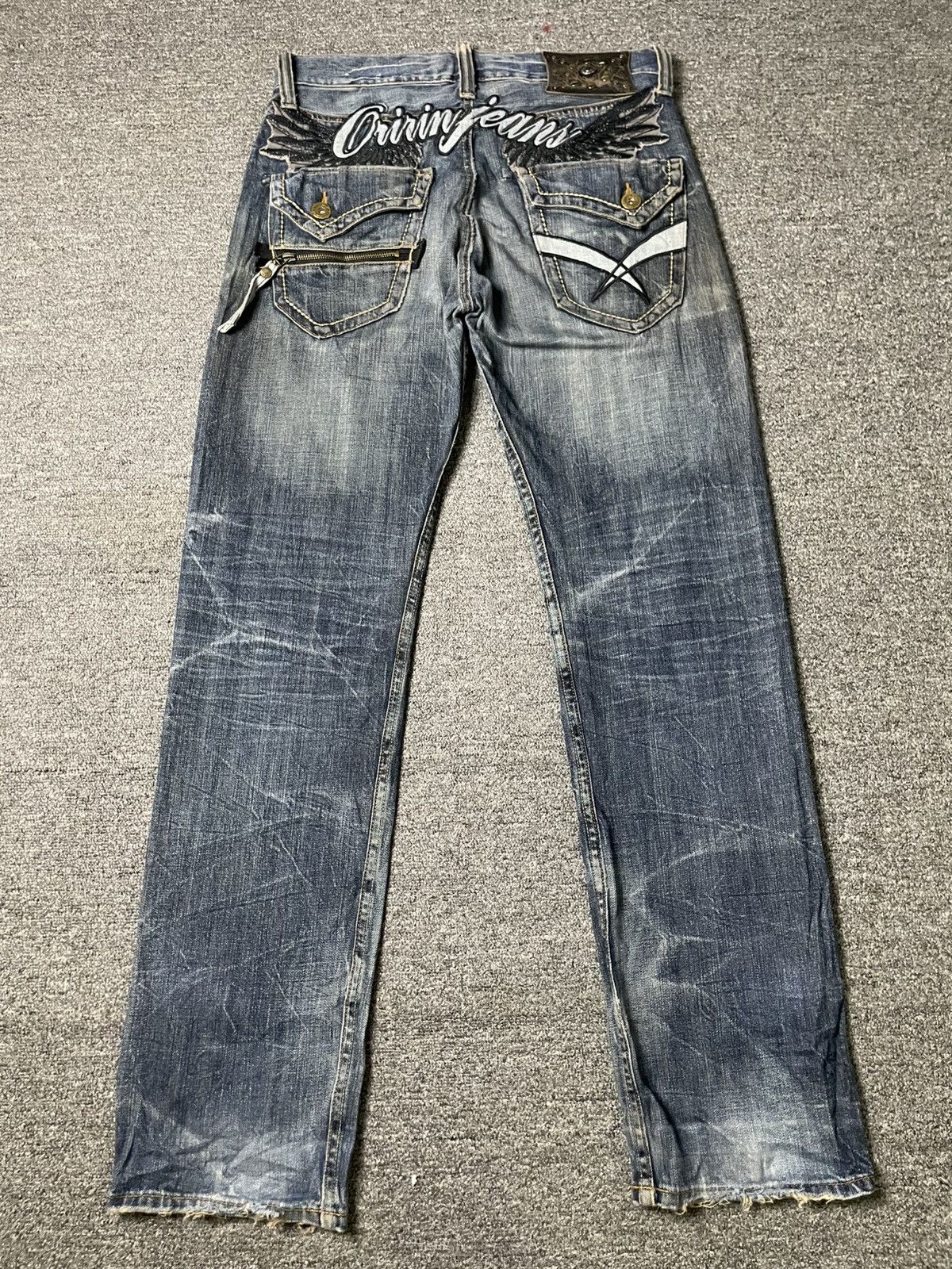 Japanese Brand Vintage ORIRIN Japan Distressed Denim Jeans (99) Size US 32 / EU 48 - 9 Thumbnail