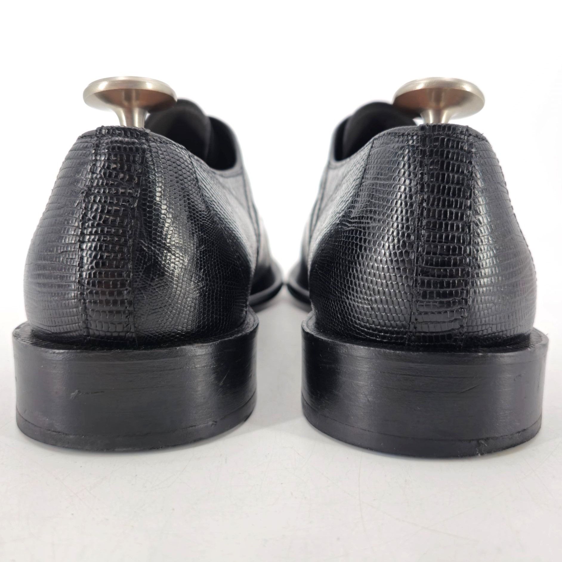 David Eden Vintage David Eden Exotic Teju Lizard Black Dress Shoes Mens Size US 10.5 / EU 43-44 - 5 Thumbnail