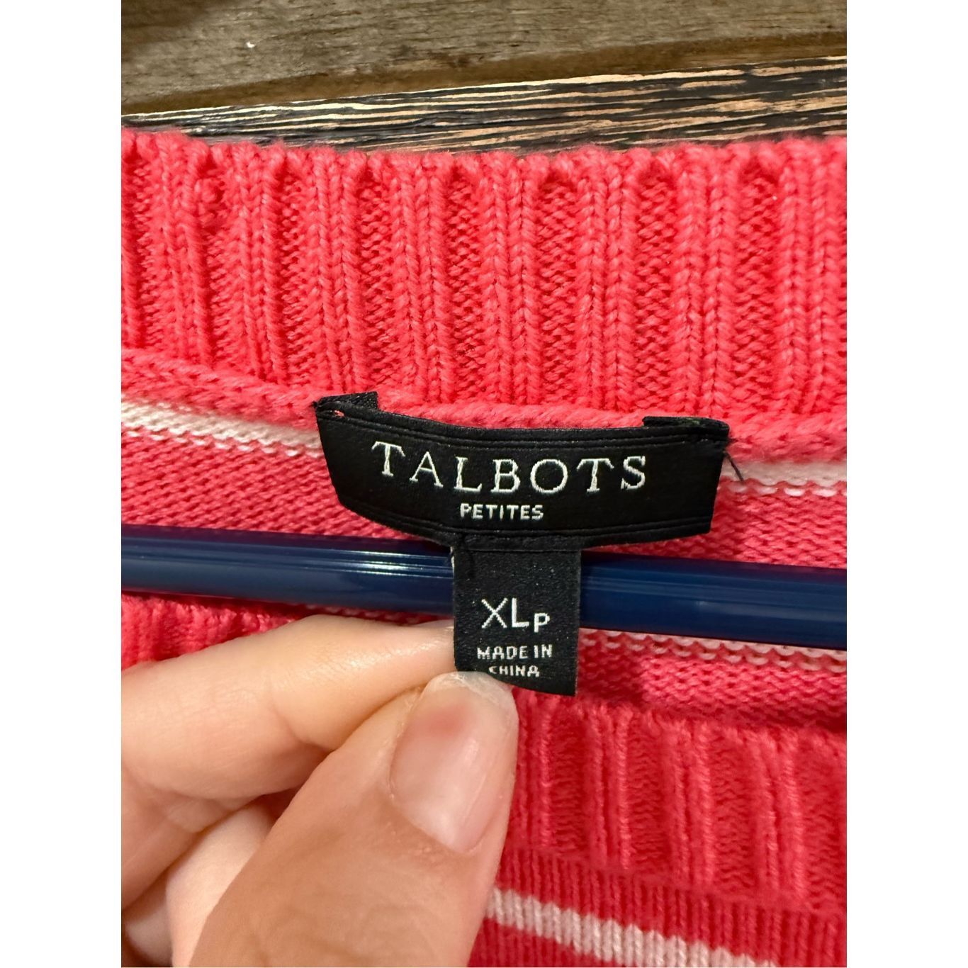 Other Talbots Pink White Striped Long Sleeve Sweater Tunic Womens Size XL / US 12-14 / IT 48-50 - 3 Thumbnail