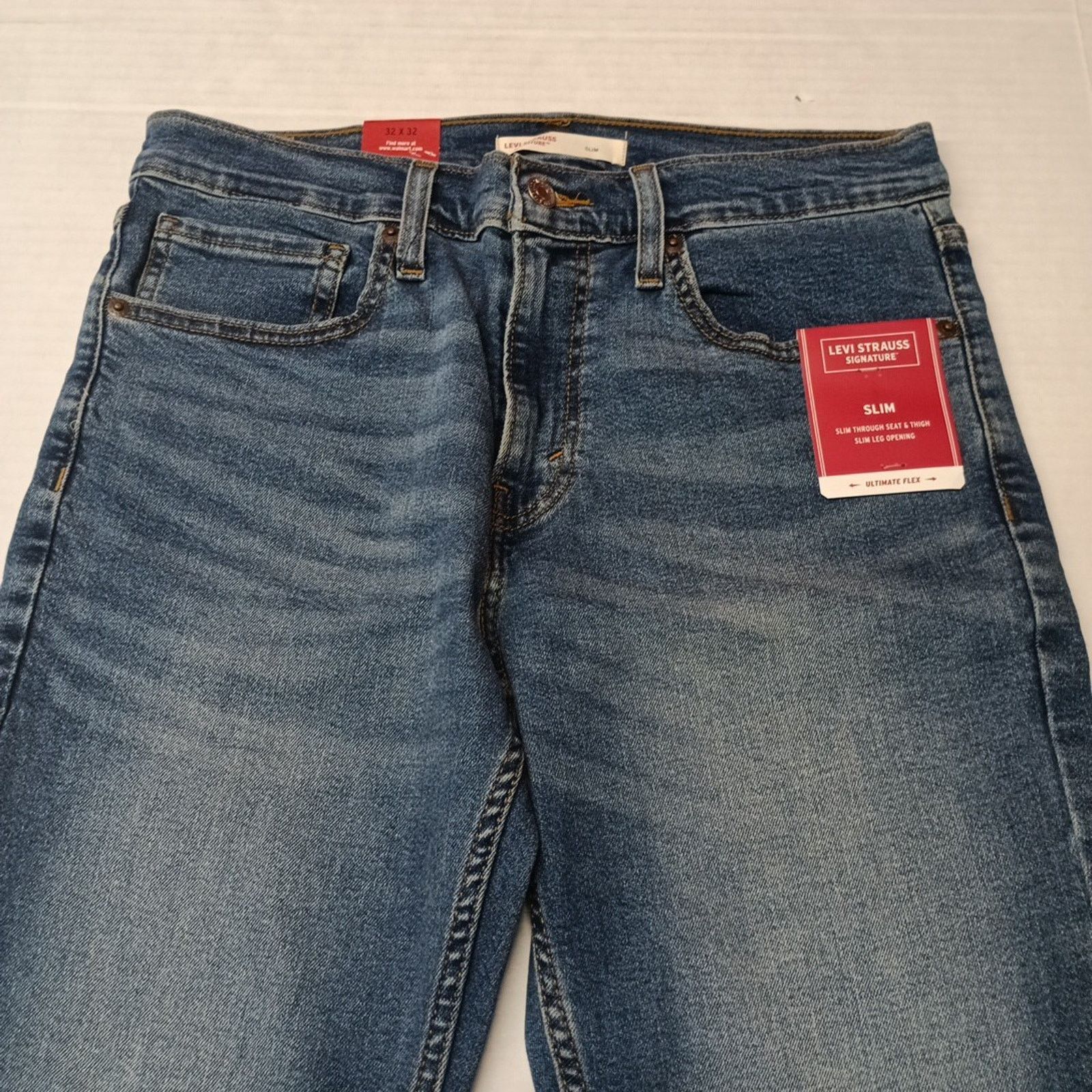 Levi's Signature by Levi Strauss Slim Fit Jeans Men's 32x32 Blue Size US 32 / EU 48 - 4 Thumbnail