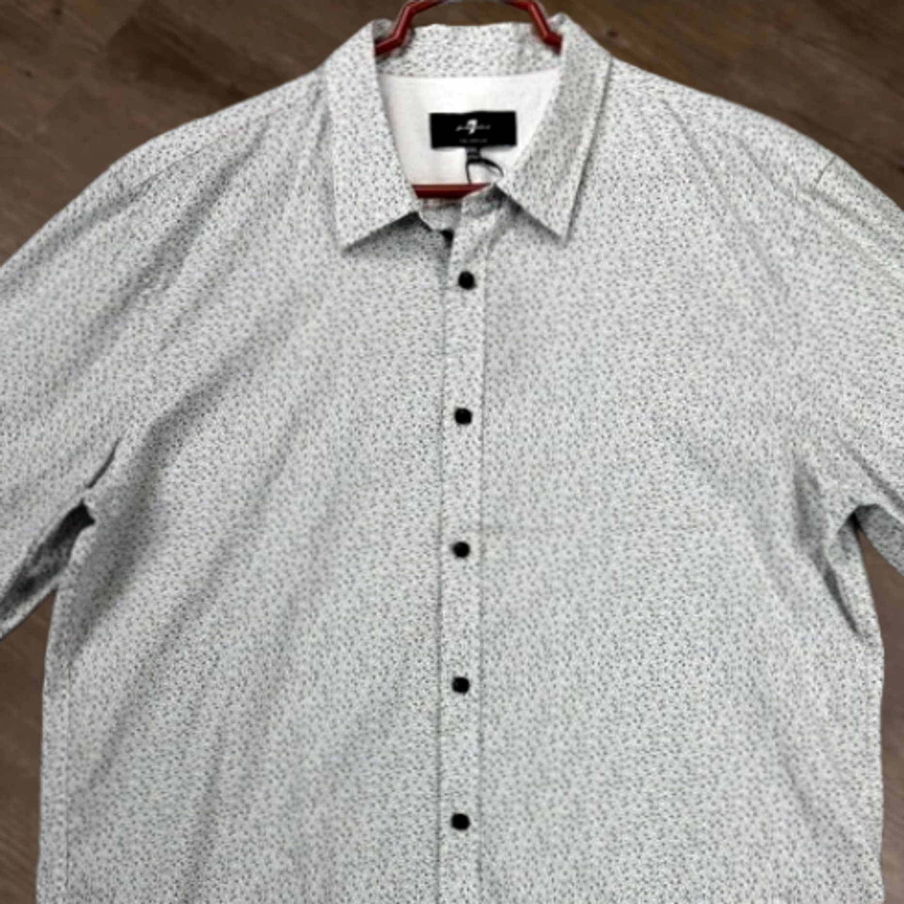 7 For All Mankind 7 For All Mankind Shirt Adult 2XL Grey Floral Button Up Long Sleeve Mens Size US XXL / EU 58 / 5 - 1 Thumbnail