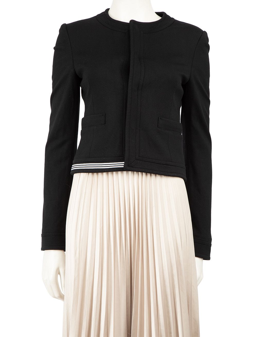 image of Yohji Yamamoto Y-3 Adidas Black Striped Detail Jacket, Women's (Size XS)